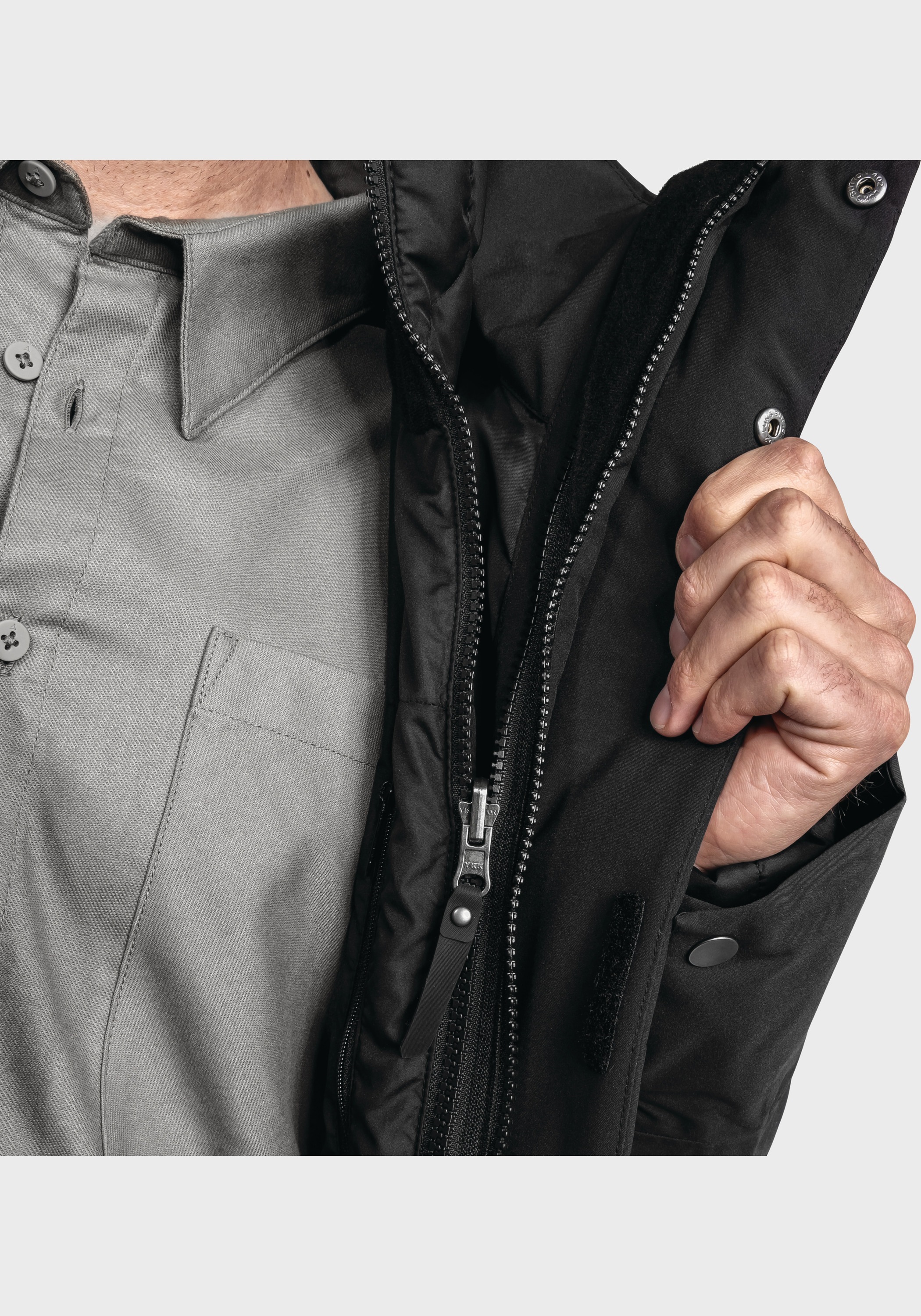 Schöffel Doppeljacke »Urban 3in1 Parka Style Borkol MNS«, mit Kapuze