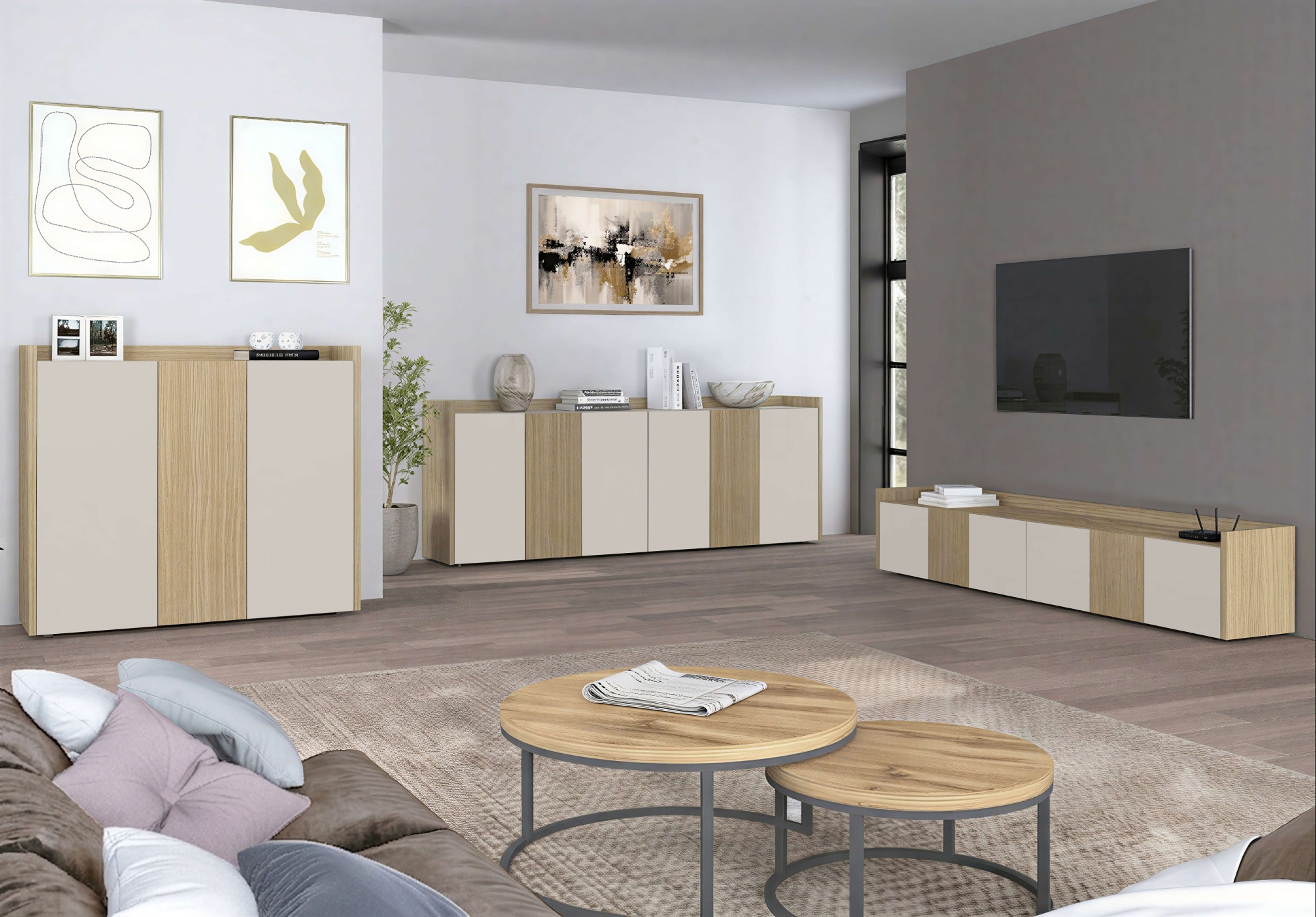 OTTO home 1100000002199 »Highboard ALTEA, Kommode, Schrank, Kredenz« 1 Stk. tlg. Mit 3 Drehtüren, 6 Innenfächern, B.112,5 cm