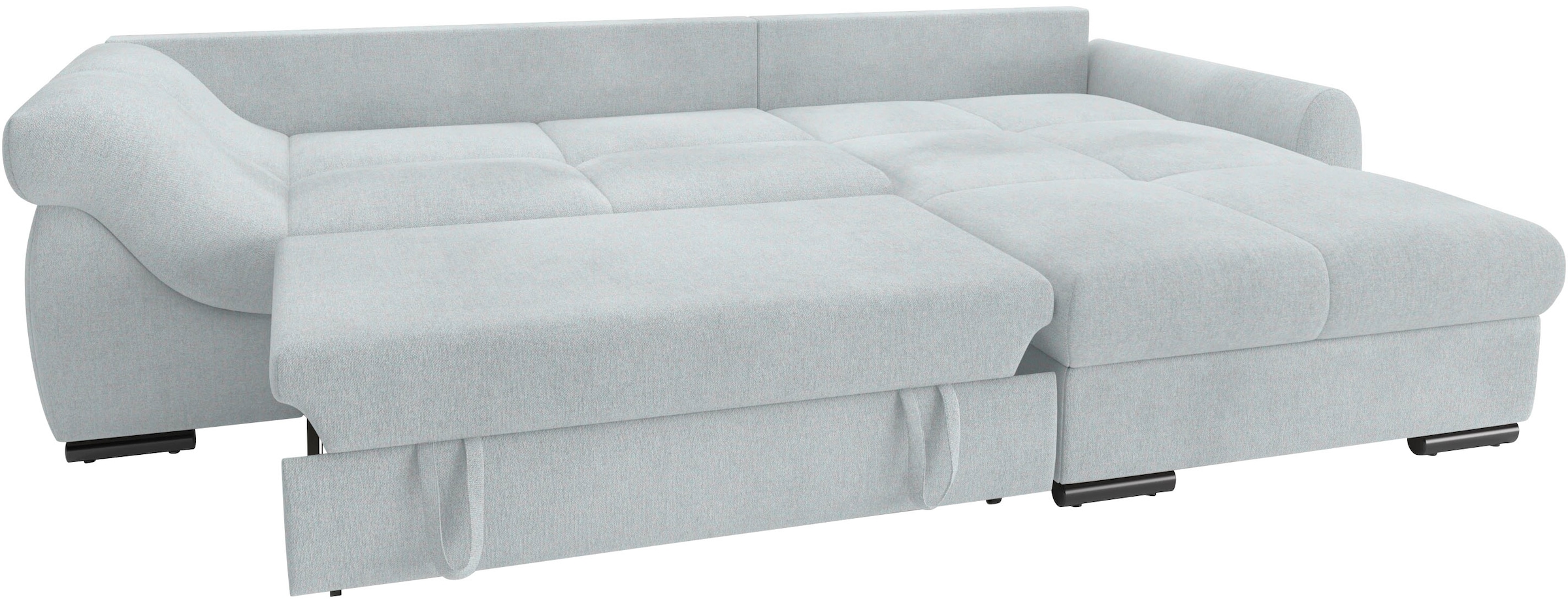 Mr. Couch Ecksofa »Livorno L-Form«, inkl. Hochschläfer-Bettauszug, XL-Bettkasten weiß beschichtet