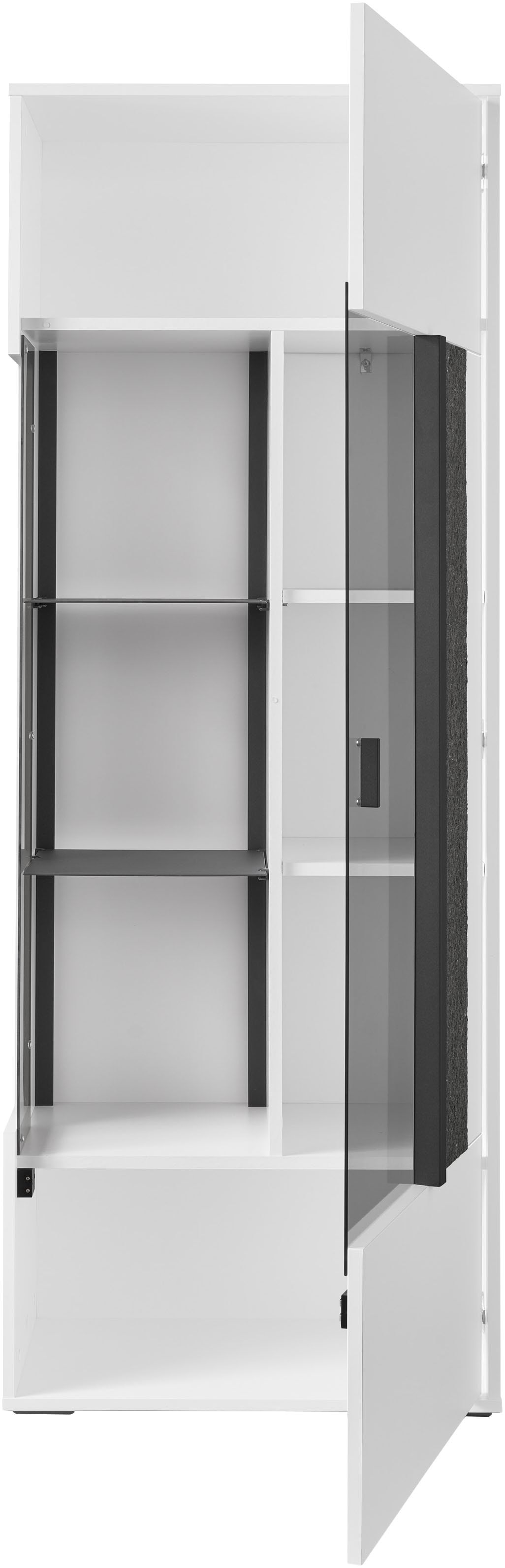 set one by Musterring Vitrine »Deltona« mit Sandsteinelement, inkl. Beleuchtung, zwei Farben, B64 x H170 cm