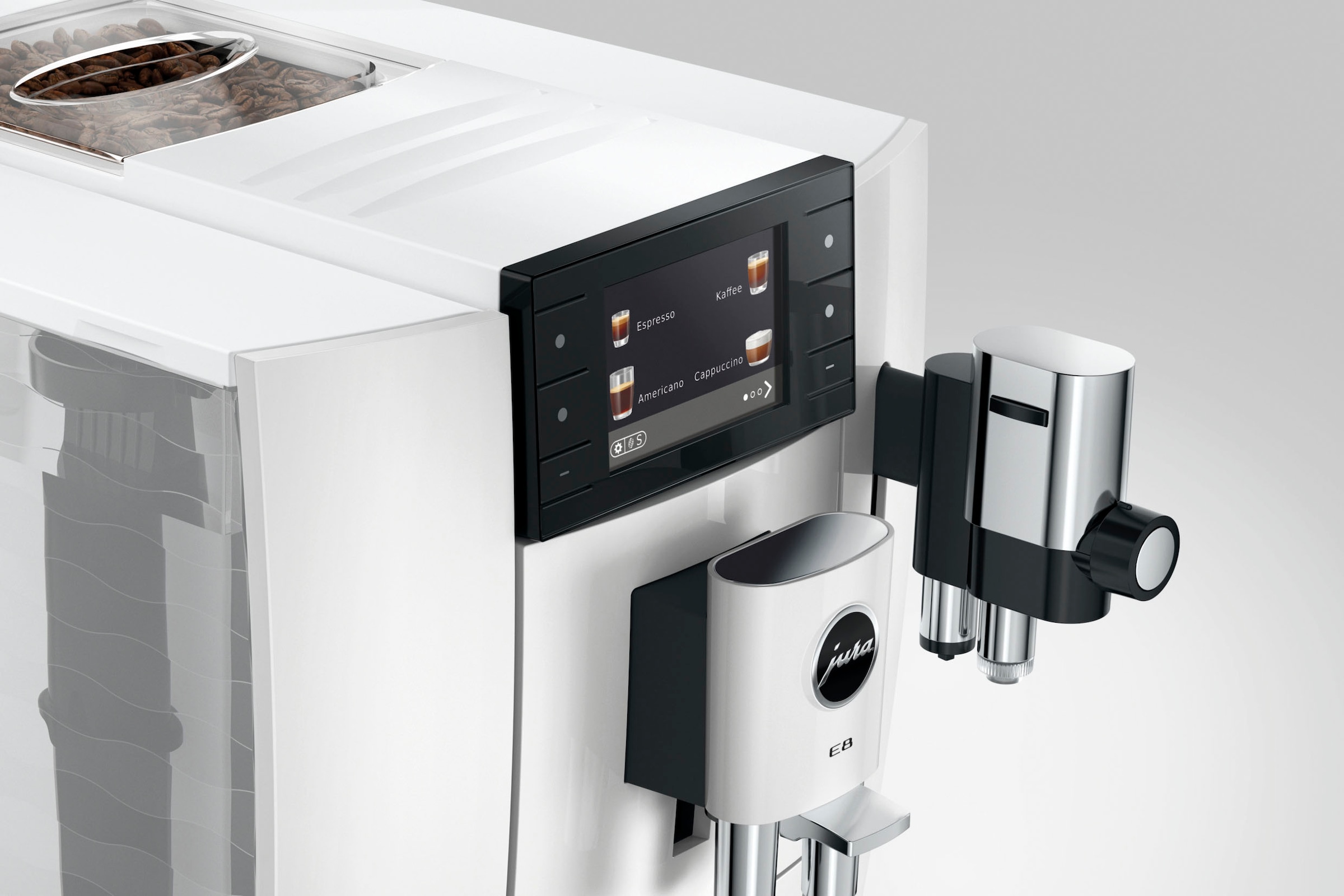 JURA Kaffeevollautomat »15747 E8 (ED), Piano White« 27 Spezialitäten, WiFi, Hot & Light Brew, Sweet