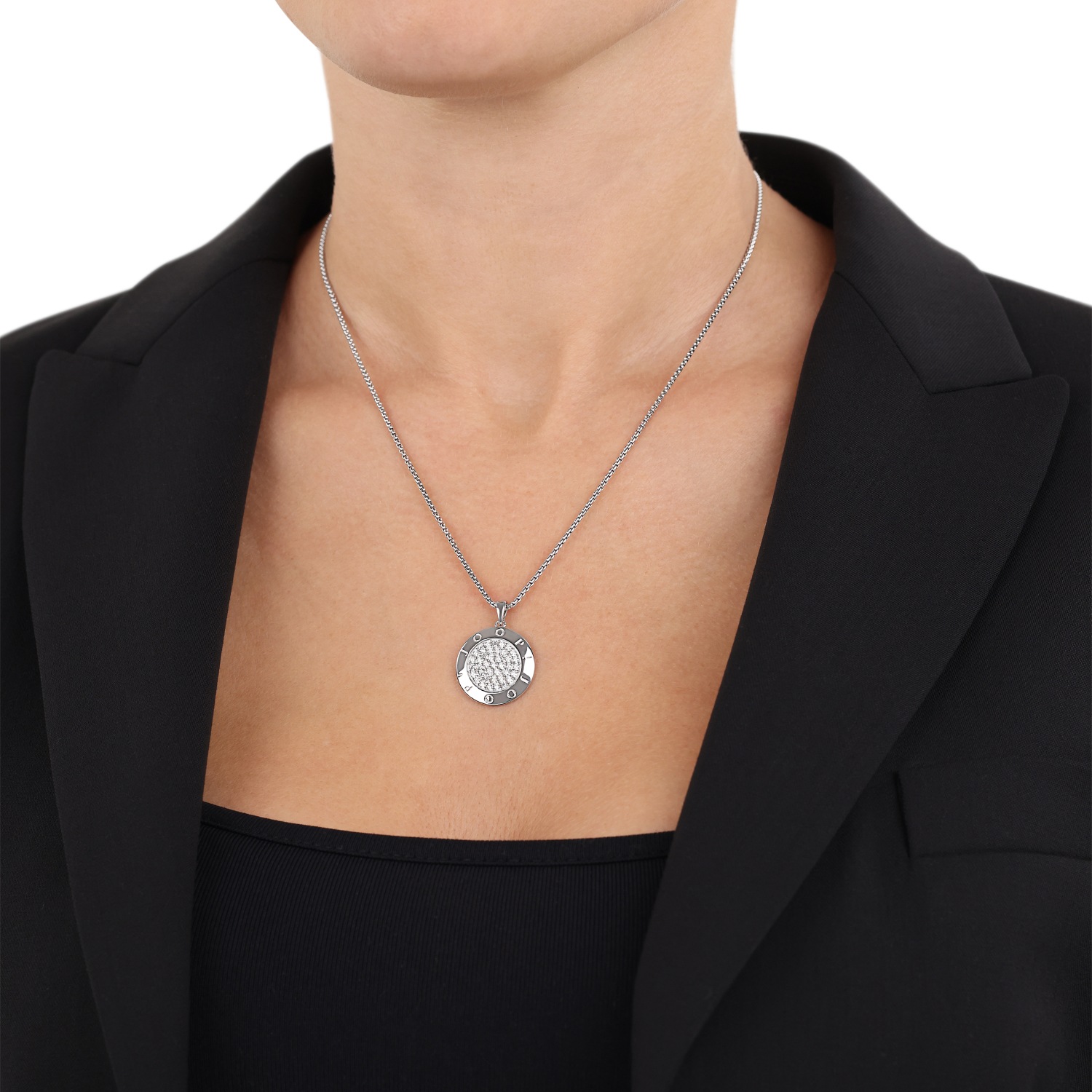 JOOP! Kette mit Anhänger »Kreis« mit Zirkonia (synth.)