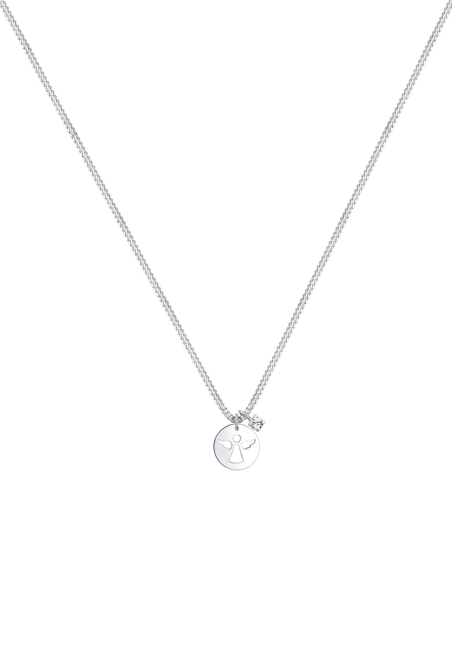 Elli Silberkette »Halskette Engel Glas Kristalle Weiß 925 Sterling Silber«