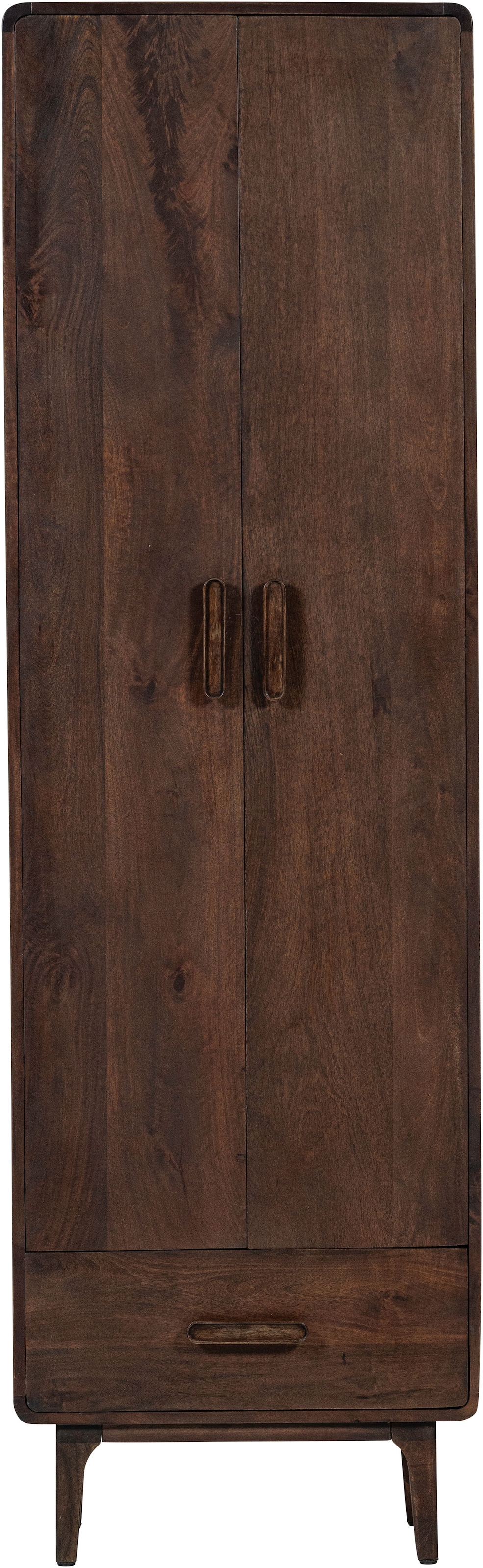 WOOOD Mehrzweckschrank »Liya Massivholz Mangoholz mit abgerundeten Ecken B 60x D 35x H 200 cm« Tragkraft 20 kg, einfach zu montieren, sichtbare Maserung