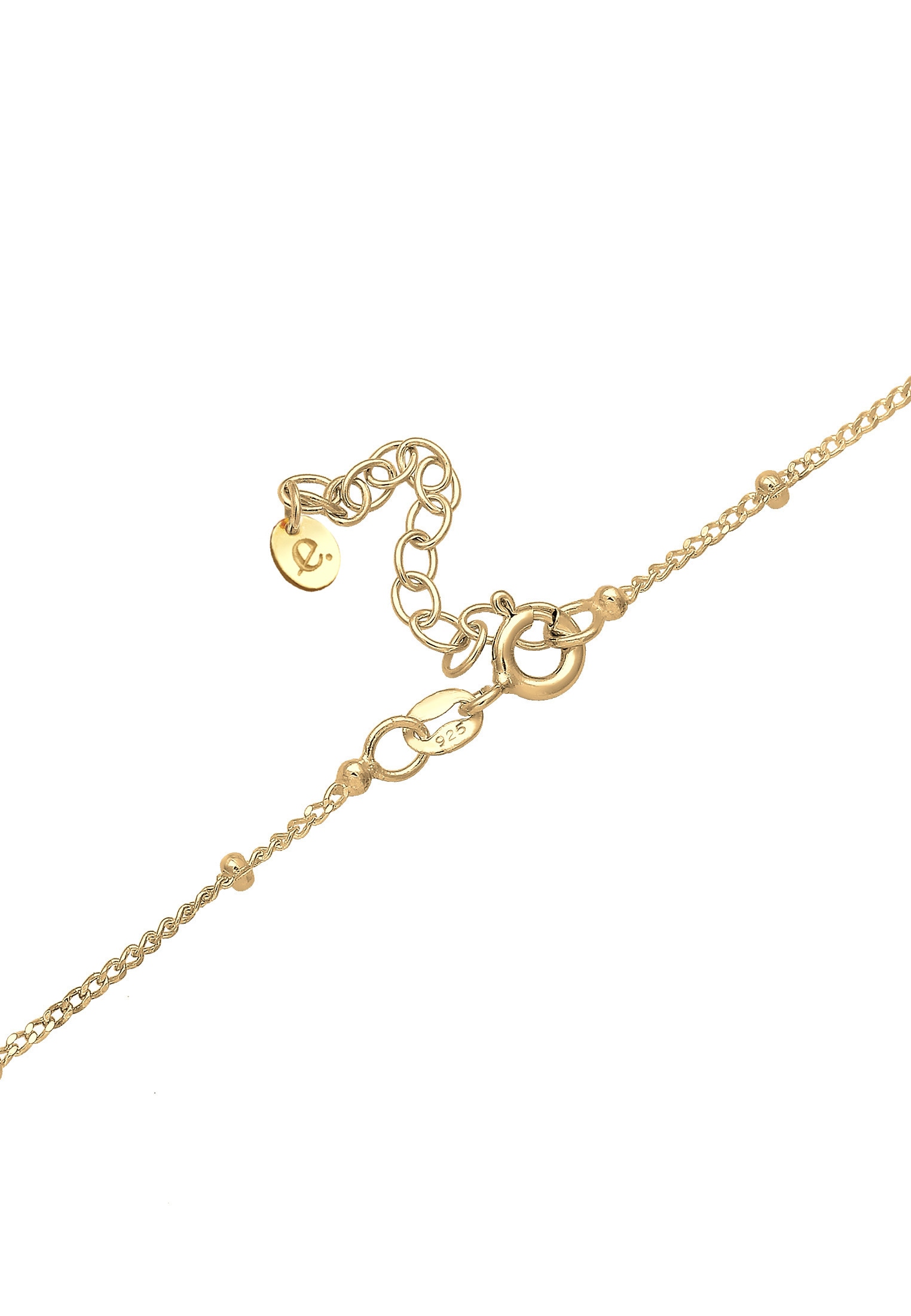 Elli Premium Silberkette »Halskette Quarz Grün 925 Sterling Silber vergoldet«