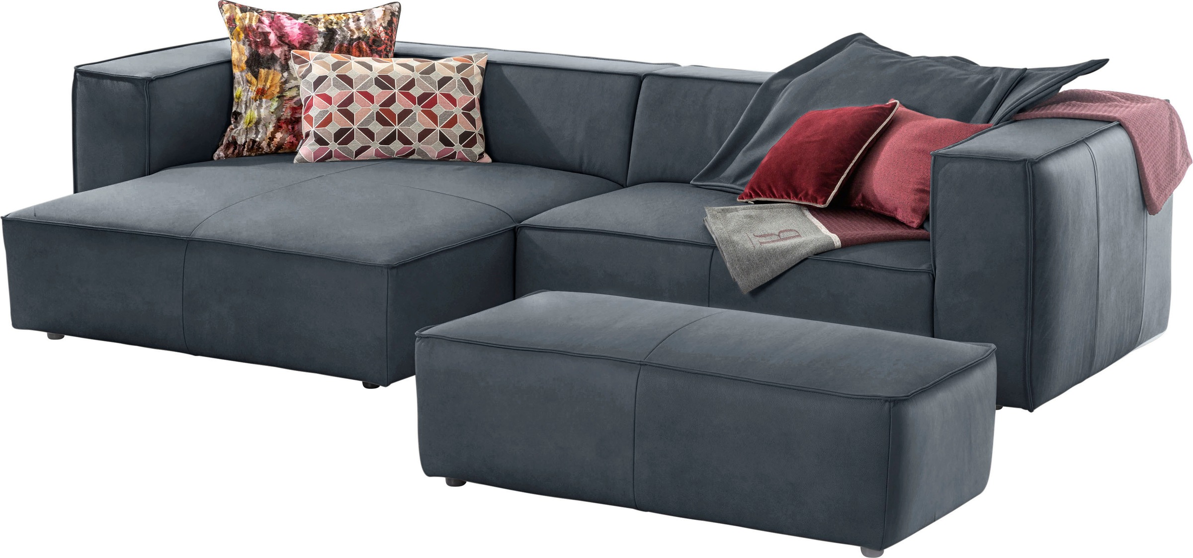 W.SCHILLIG Ecksofa »around-the-block, modern und elegant, bequem, L-Form«, mit eleganter Biese, mit Federkern