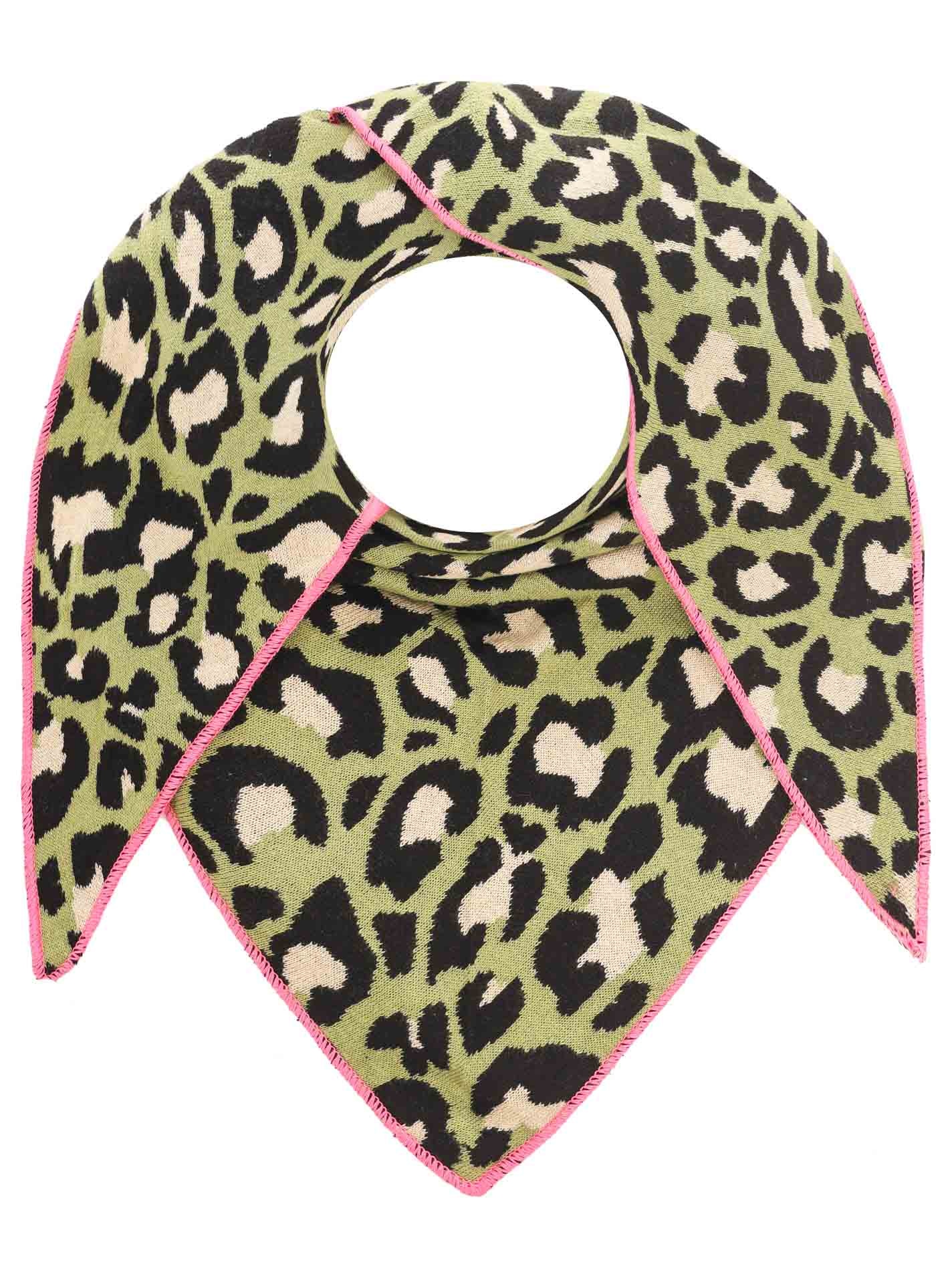 Zwillingsherz Dreieckstuch ""Summer Lacey"" Feinstrick, Leomuster, Neonkante