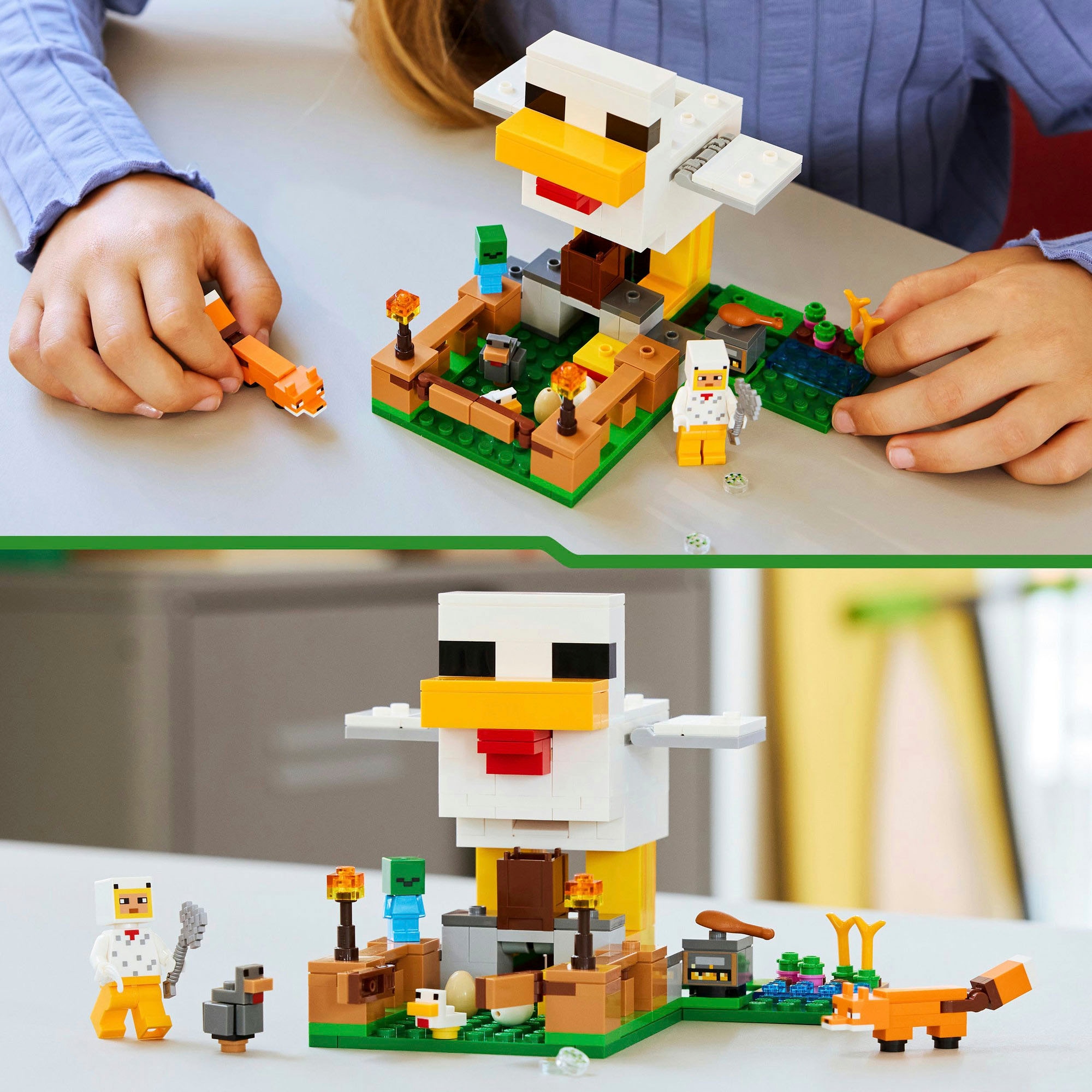 LEGO® Konstruktionsspielsteine »Hühnerfarm (21585), LEGO Minecraft« Made in Europe