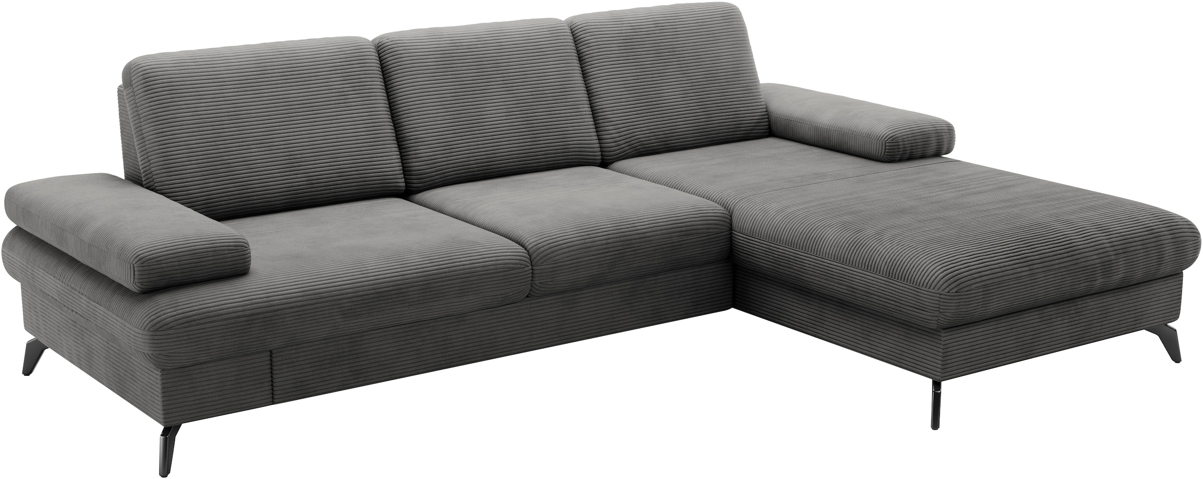 sit&more Ecksofa »Morris Jubi L-Form, B: 247 cm«, mit Armteilfunktion & 1 Zierkissen, optional Bettfunktion