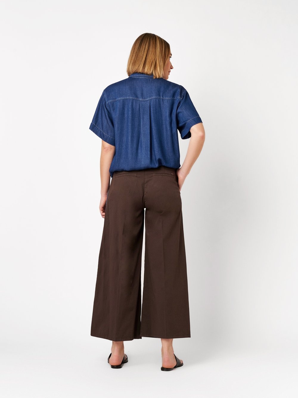 TONI Culotte  mit extra weitem Beinverlauf und Bügelfalte, Stretch