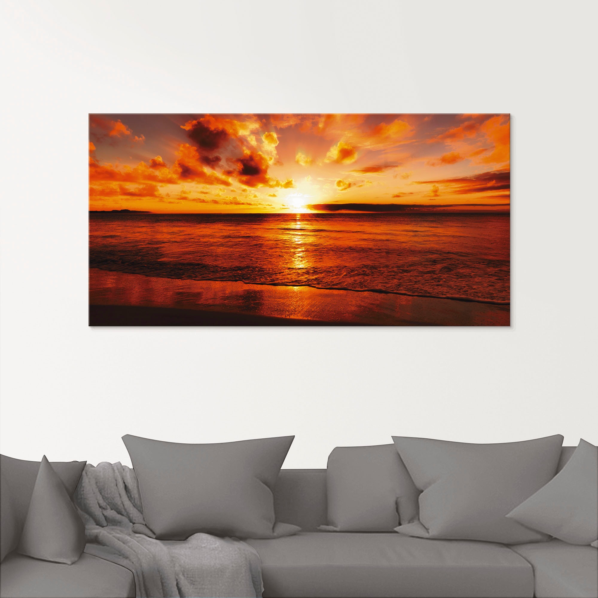 Artland Glasbild Schoner Sonnenuntergang Strand Auf Raten Bestellen Universal At