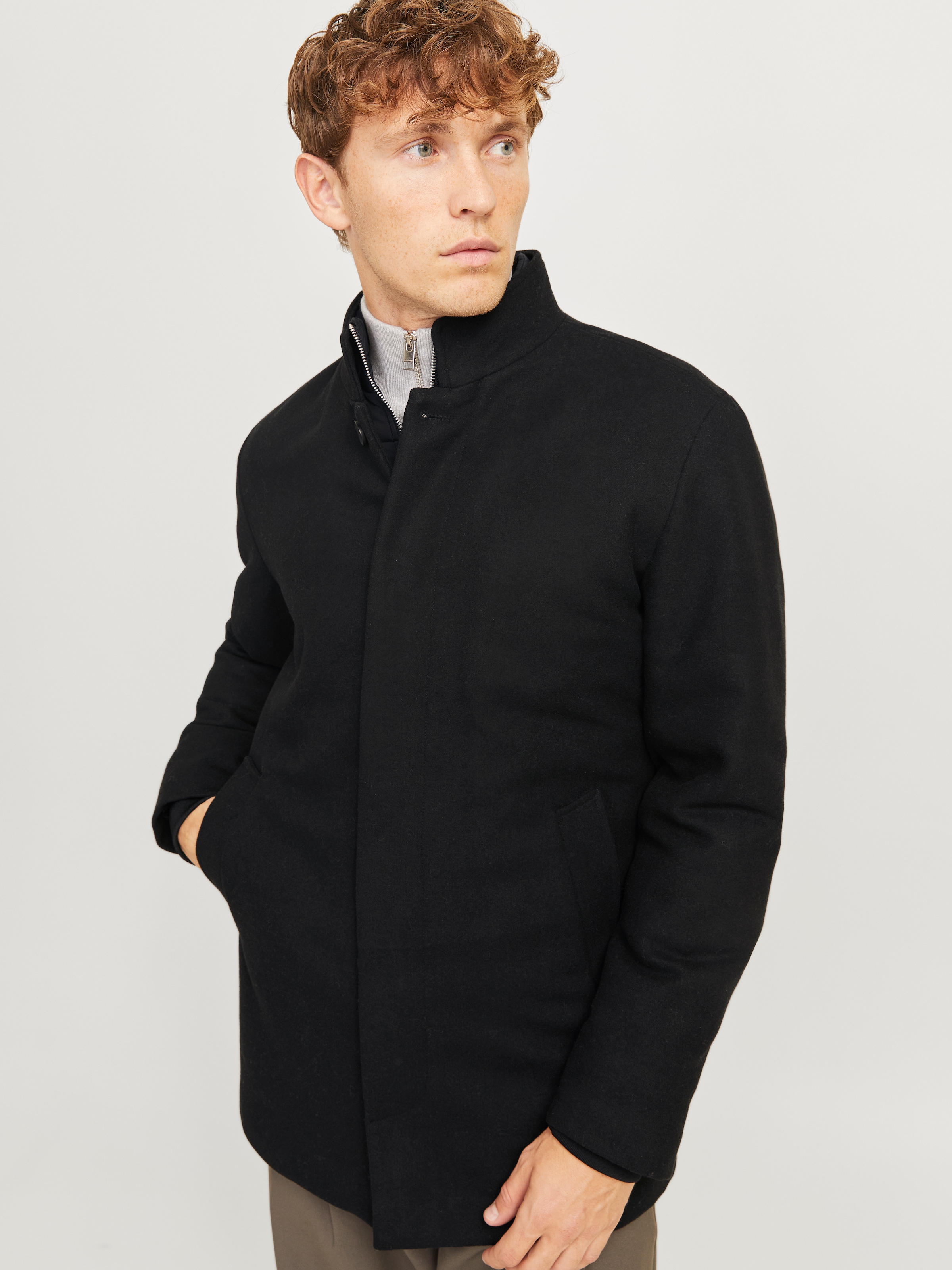 Jack & Jones Wolljacke »JJEHARRISON WOOL JACKET SN« Materialmix, regular fit