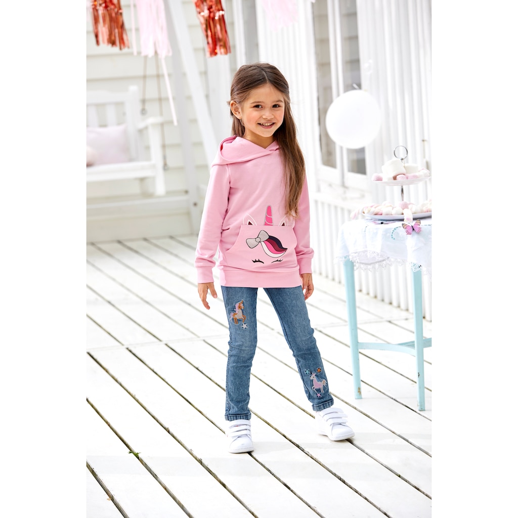 KIDSWORLD Longsweatshirt »für kleine Mädchen«, mit niedlichem Taschendruck