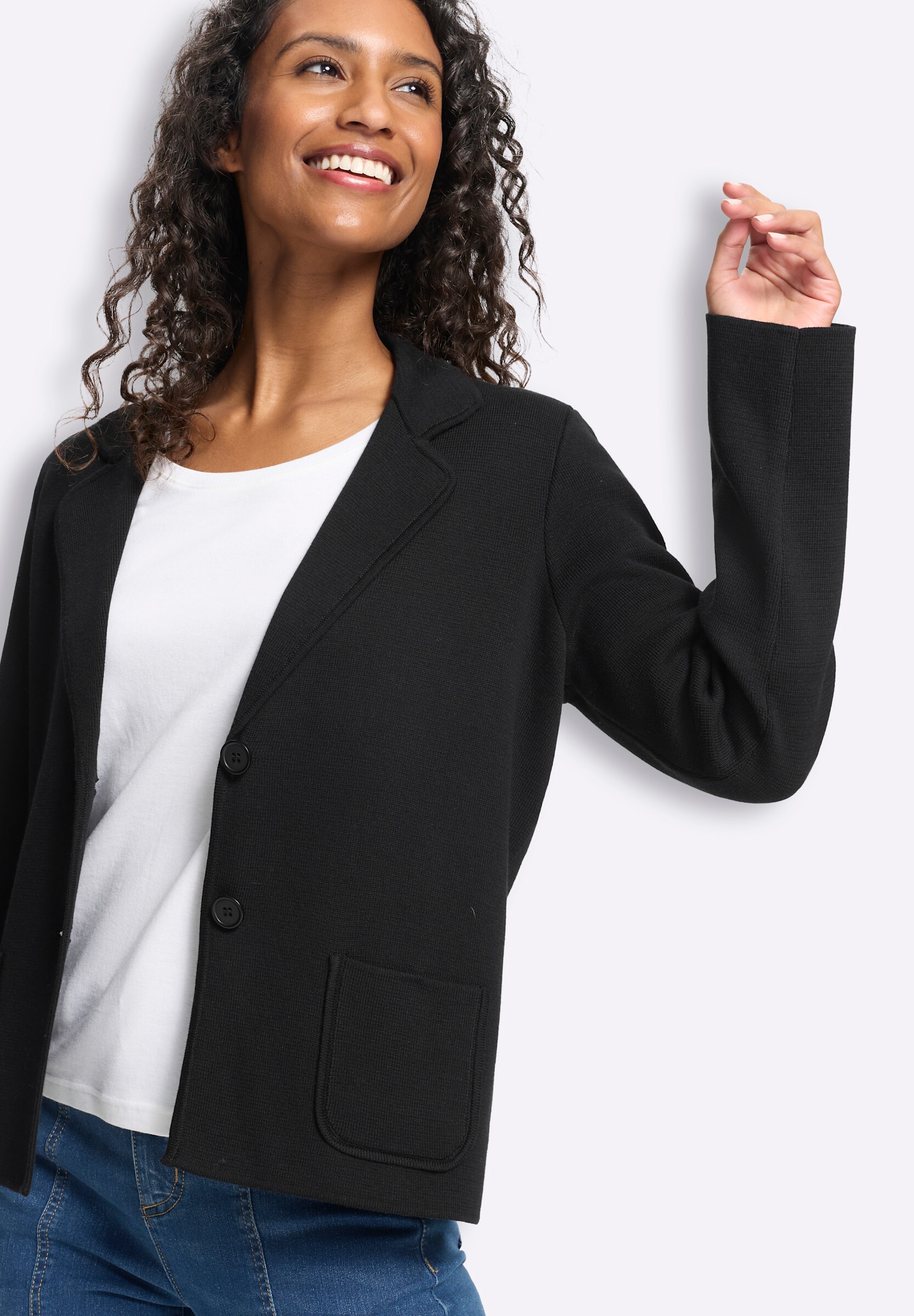 heine Blusenblazer »Strickblazer Strickblazer mit Taschen«