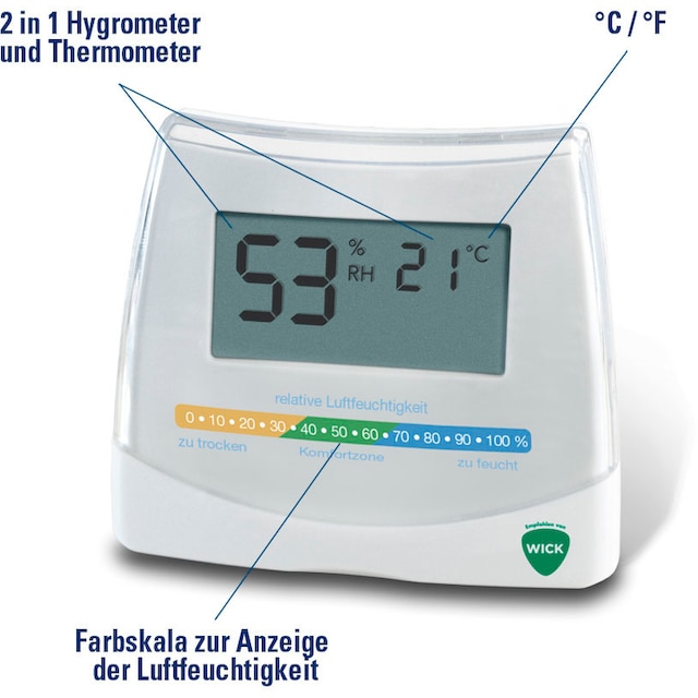 WICK Funkwetterstation »W70«, 2-in-1 Hygrometer und Thermometer ➥ 3 Jahre  XXL Garantie | UNIVERSAL