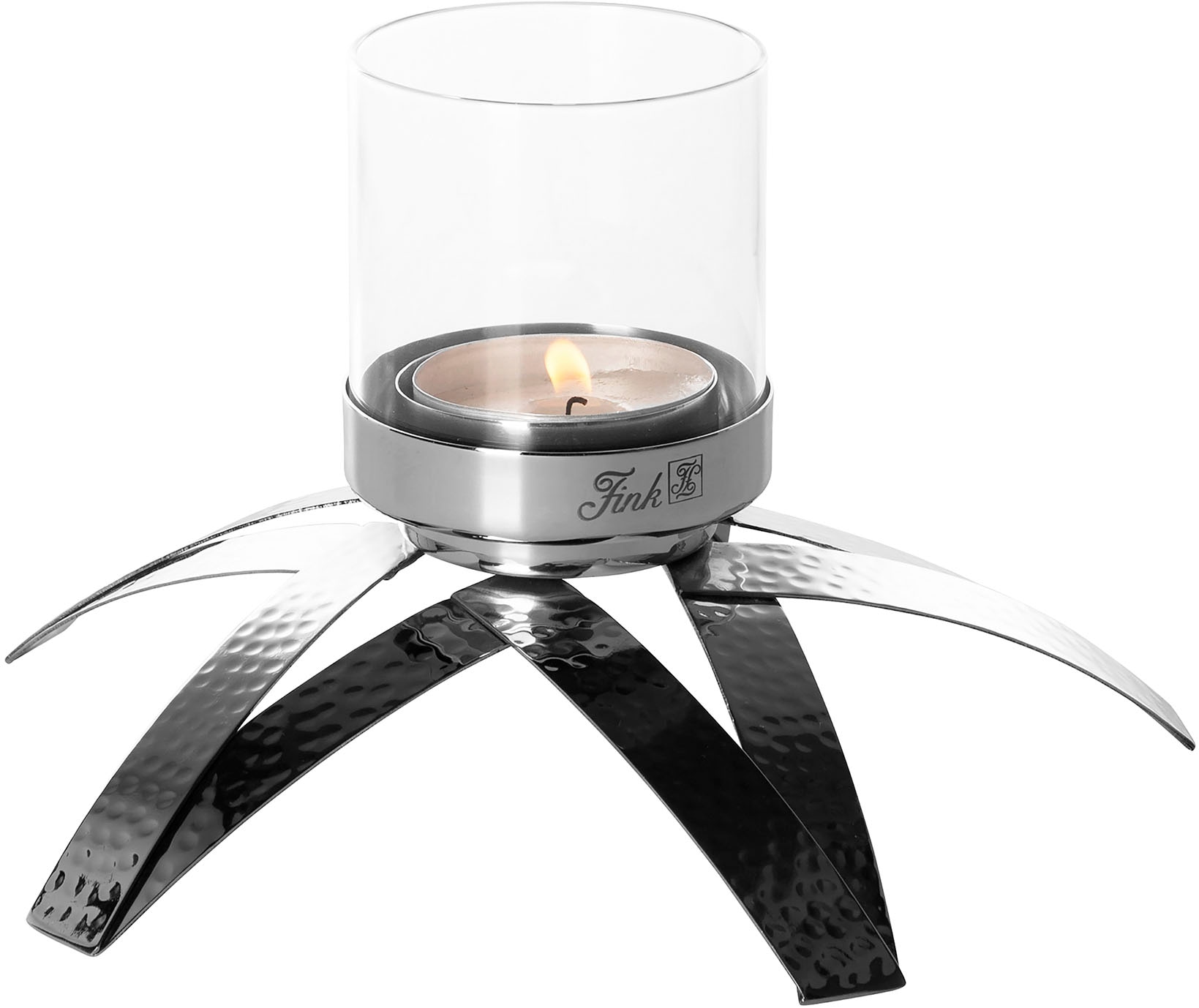 Fink Kerzenhalter »CLAIRE, mit Glaszylinder«, (1 St.), Teelichthalter aus  Edelstahl, 1-flammig auf Raten bestellen