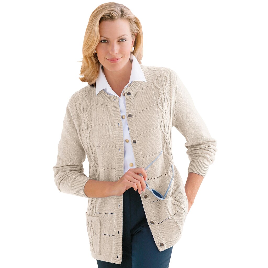 Classic Basics Ajourstrickjacke