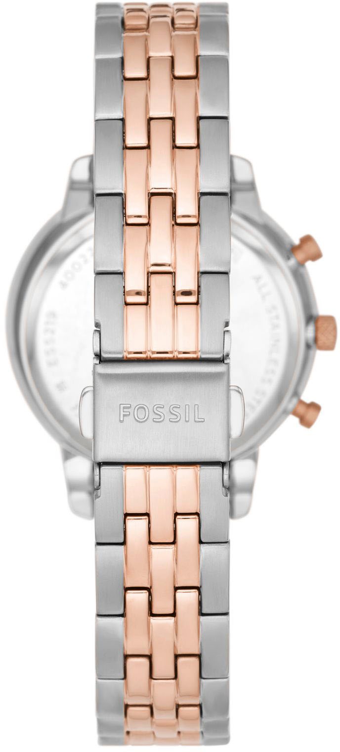 Fossil Chronograph »NEUTRA«, Quarzuhr, Armbanduhr, Damenuhr, Stoppfunktion, Edelstahlarmband