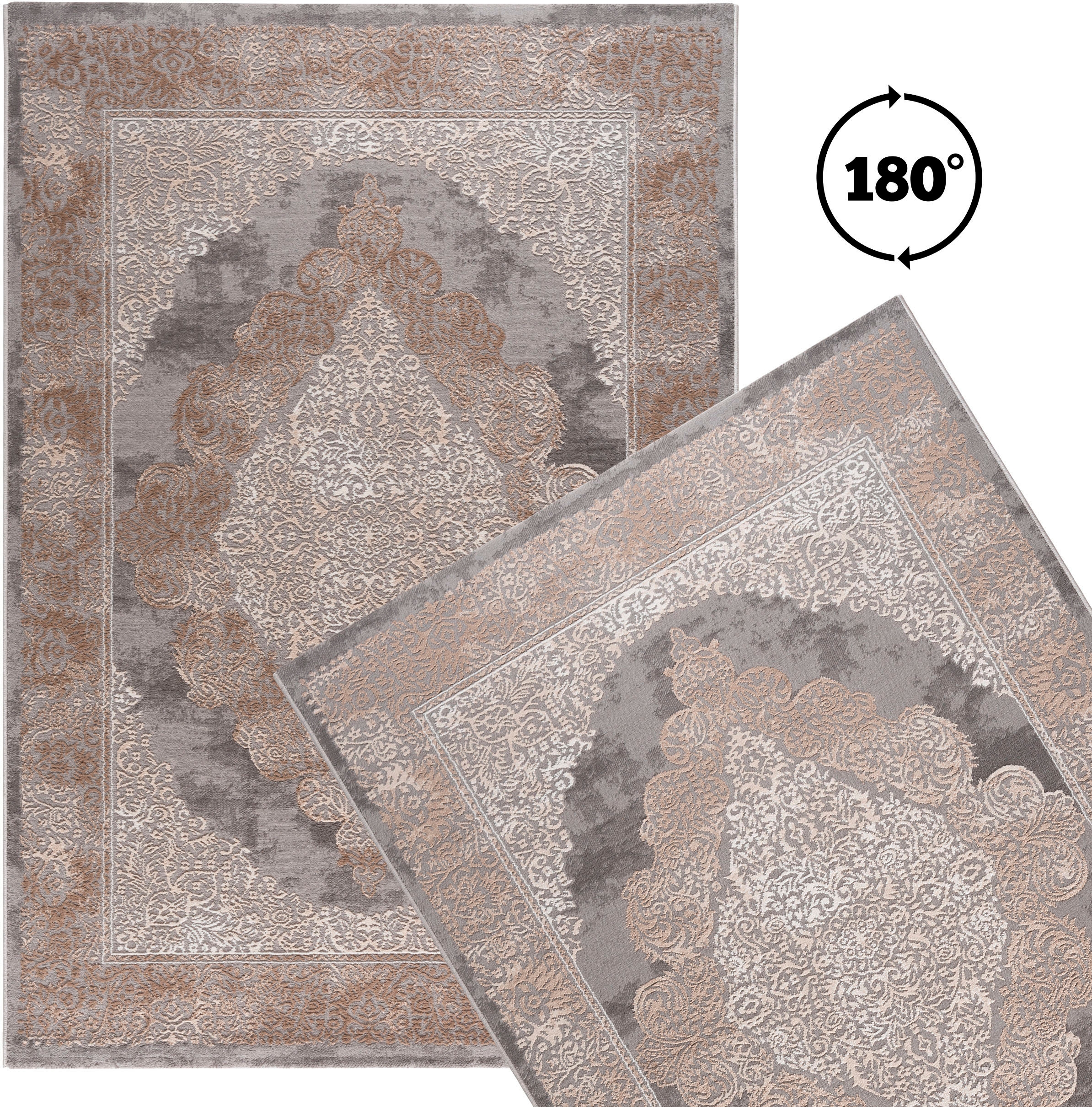 Sehrazat Teppich »Lexa 4000«, rechteckig, 9 mm Höhe, elegantes Vintage Design, prachtvoller 3D-Effekt
