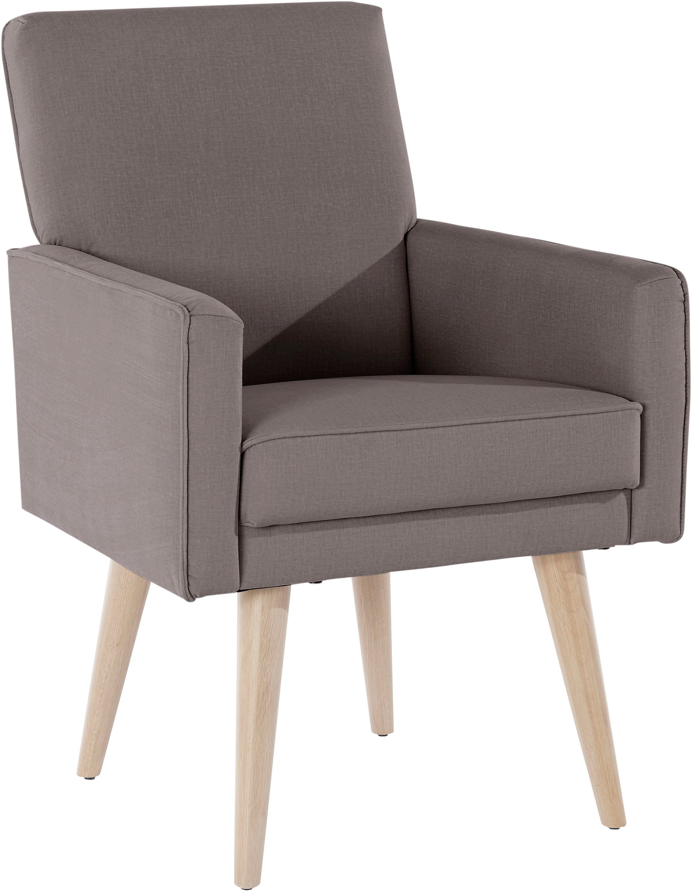 exxpo - sofa fashion Sessel »Lungo, Loungesessel mit moderner Kedernaht, bequem und elegant«, Breite 64 cm, hoher Holzfuß