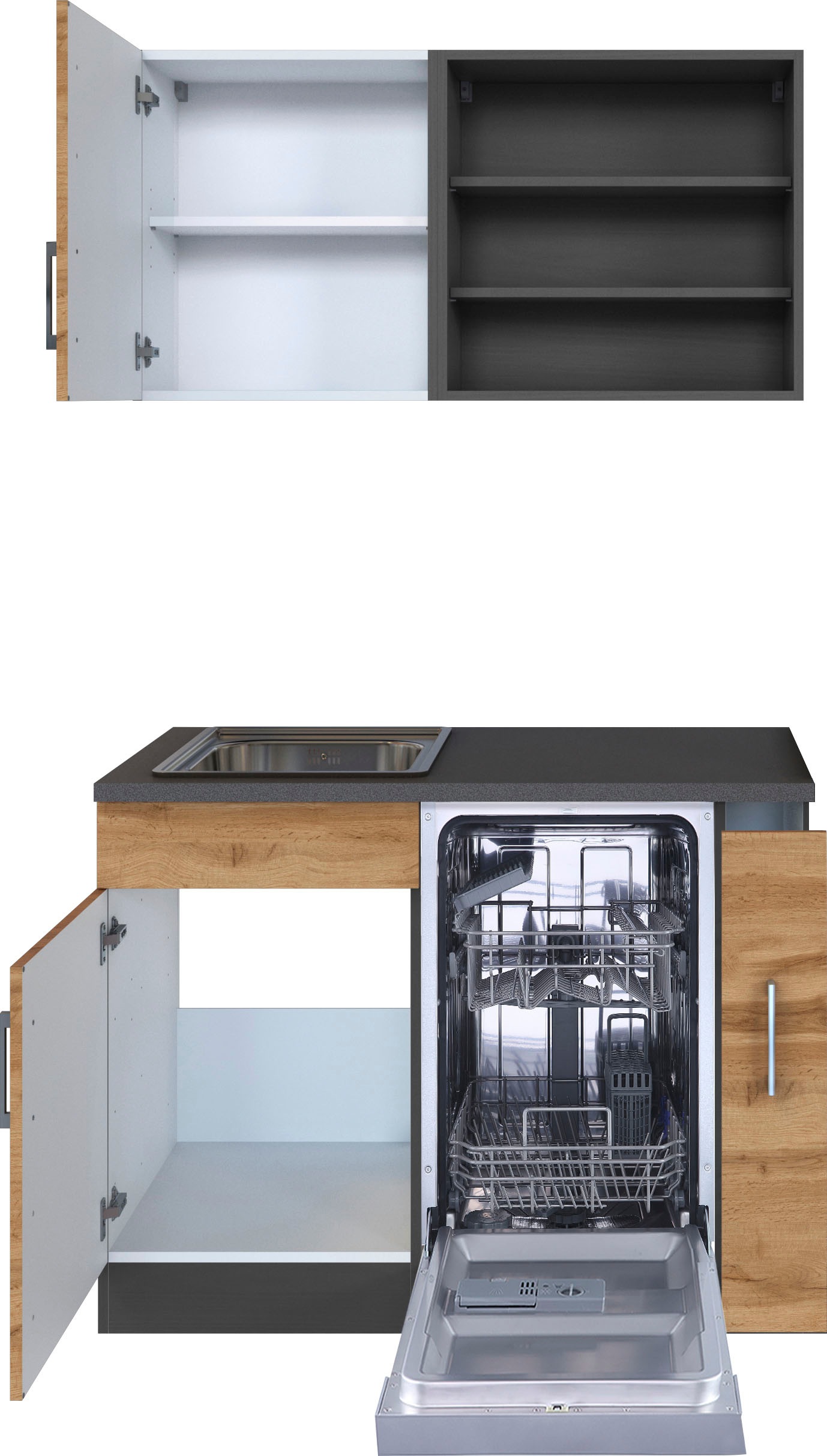KOCHSTATION Pantryküche »KS-Mali«, Breite 110 cm, mit E-Geräten