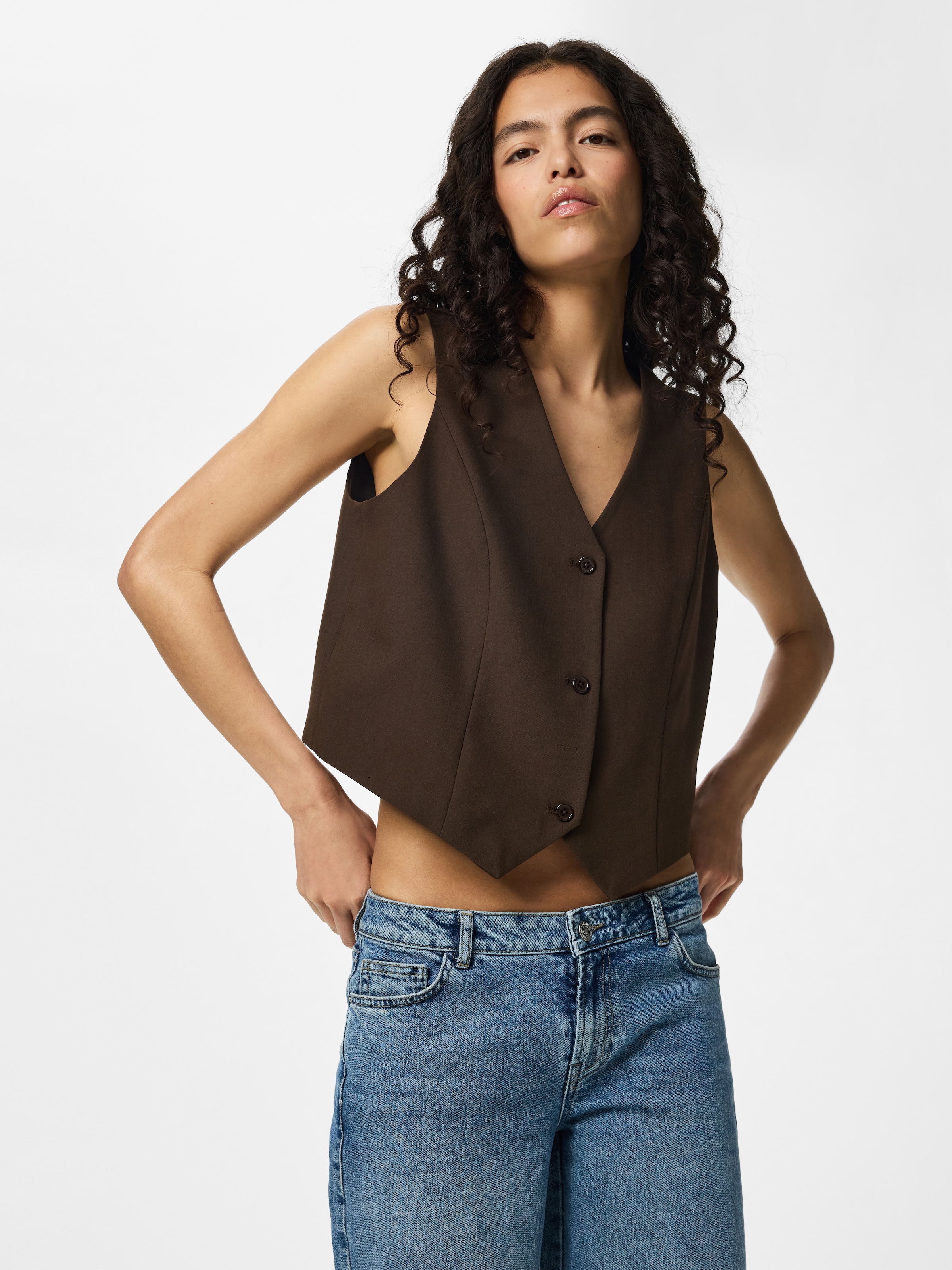 pieces Anzugweste "PCBOSELLA VEST NOOS BC" Materialmix