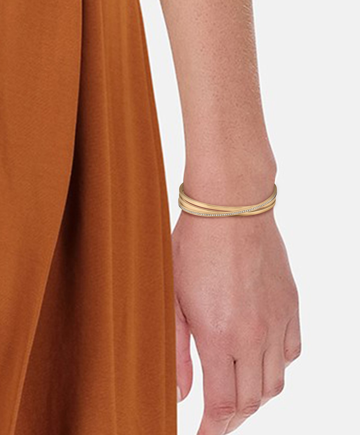 BOSS Armreif »Schmuck Edelstahl Armschmuck SAYA« mit Preciosa Crystal