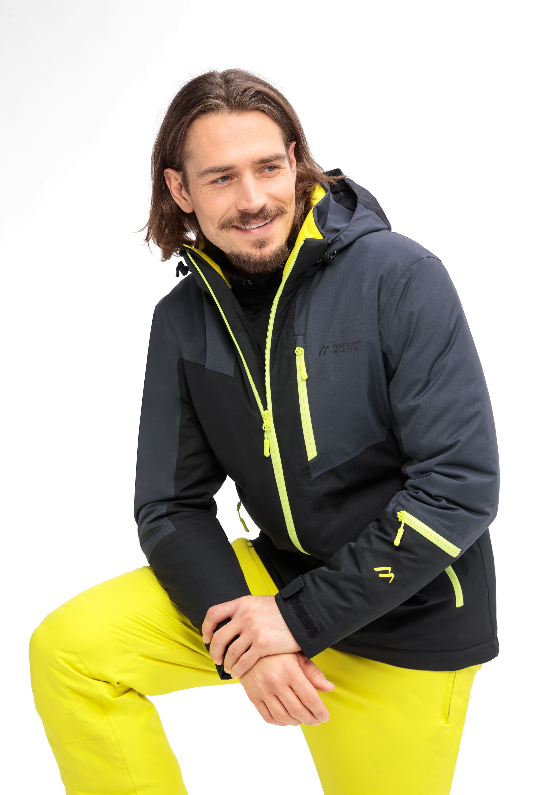 Maier Sports Skijacke »MONZABON M 2.0«, Herren Winterjacke, wind/wasserdicht, 3 RV-Taschen und Kapuze, Regular fit