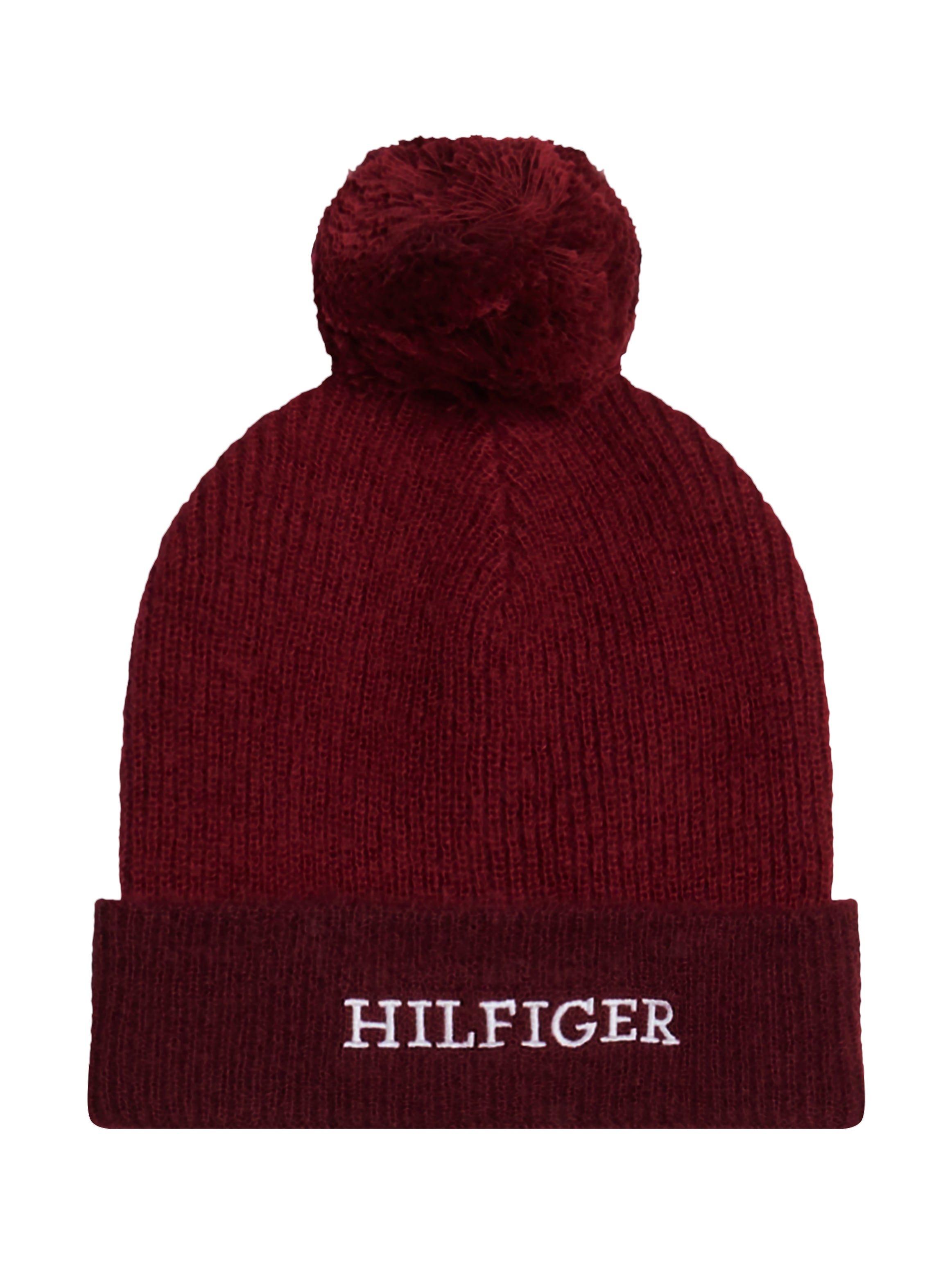 Tommy Hilfiger Bommelmütze »MONOTYPE POMPOM BEANIE«, mit gesticktem Logoschriftzug