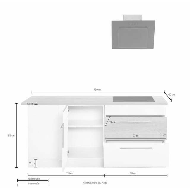 HELD MÖBEL Winkelküche »Trient«, mit E-Geräten, Stellbreite 230 x 190 cm  bequem kaufen