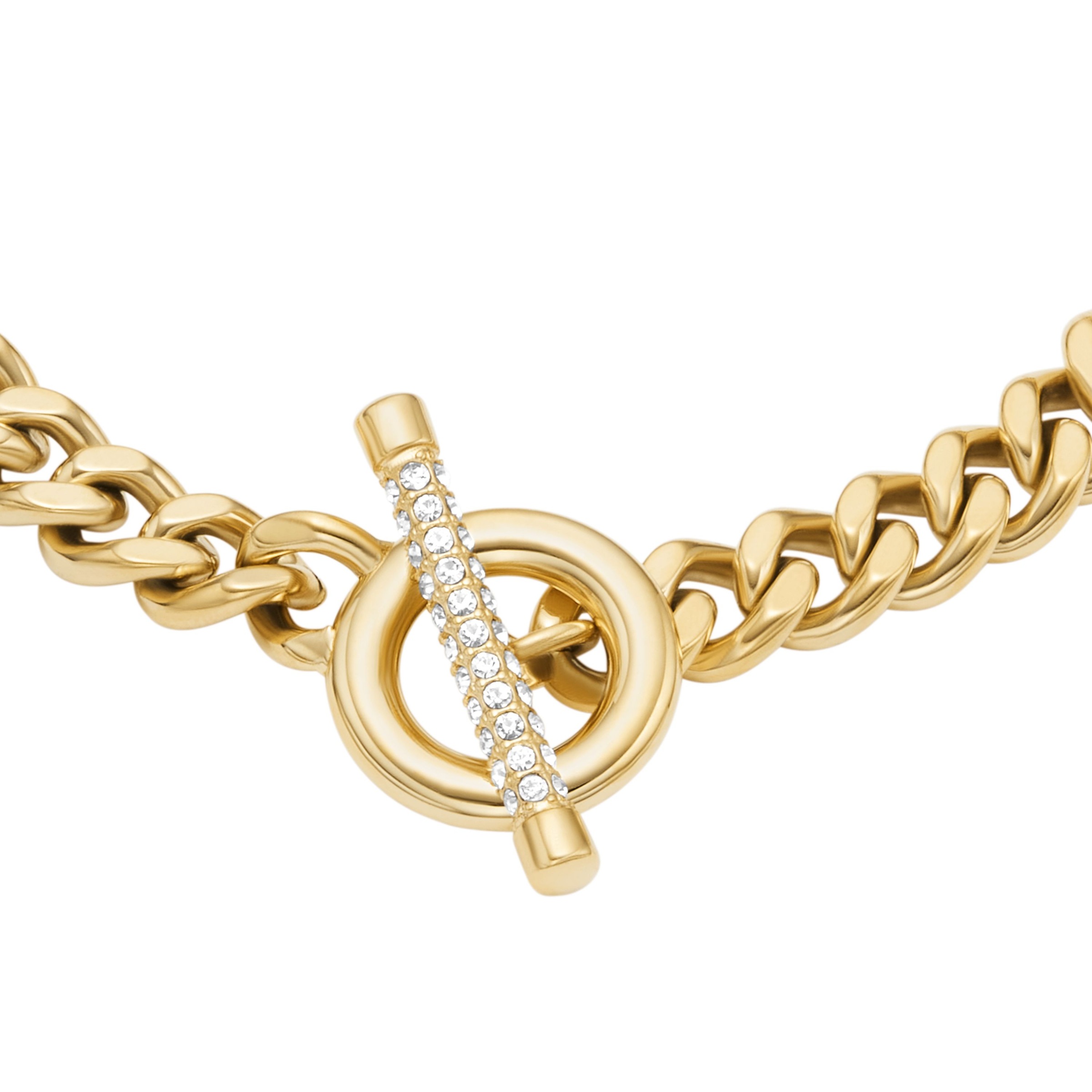 Fossil Armband »Schmuck Geschenk Edelstahl CARLIE T-BAR« mit Glasstein