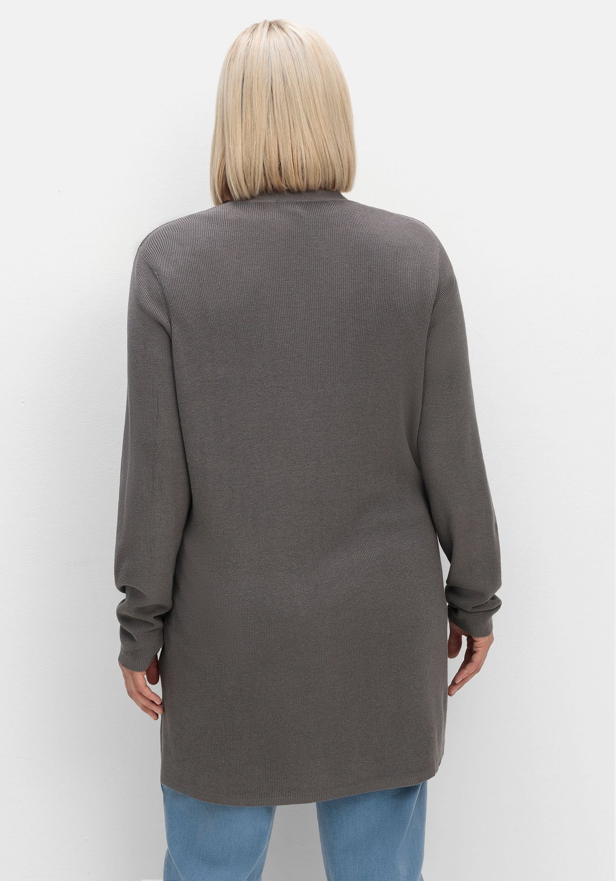 Sheego Longstrickjacke »Strickjacke in verschlussloser Form, mit Taschen«