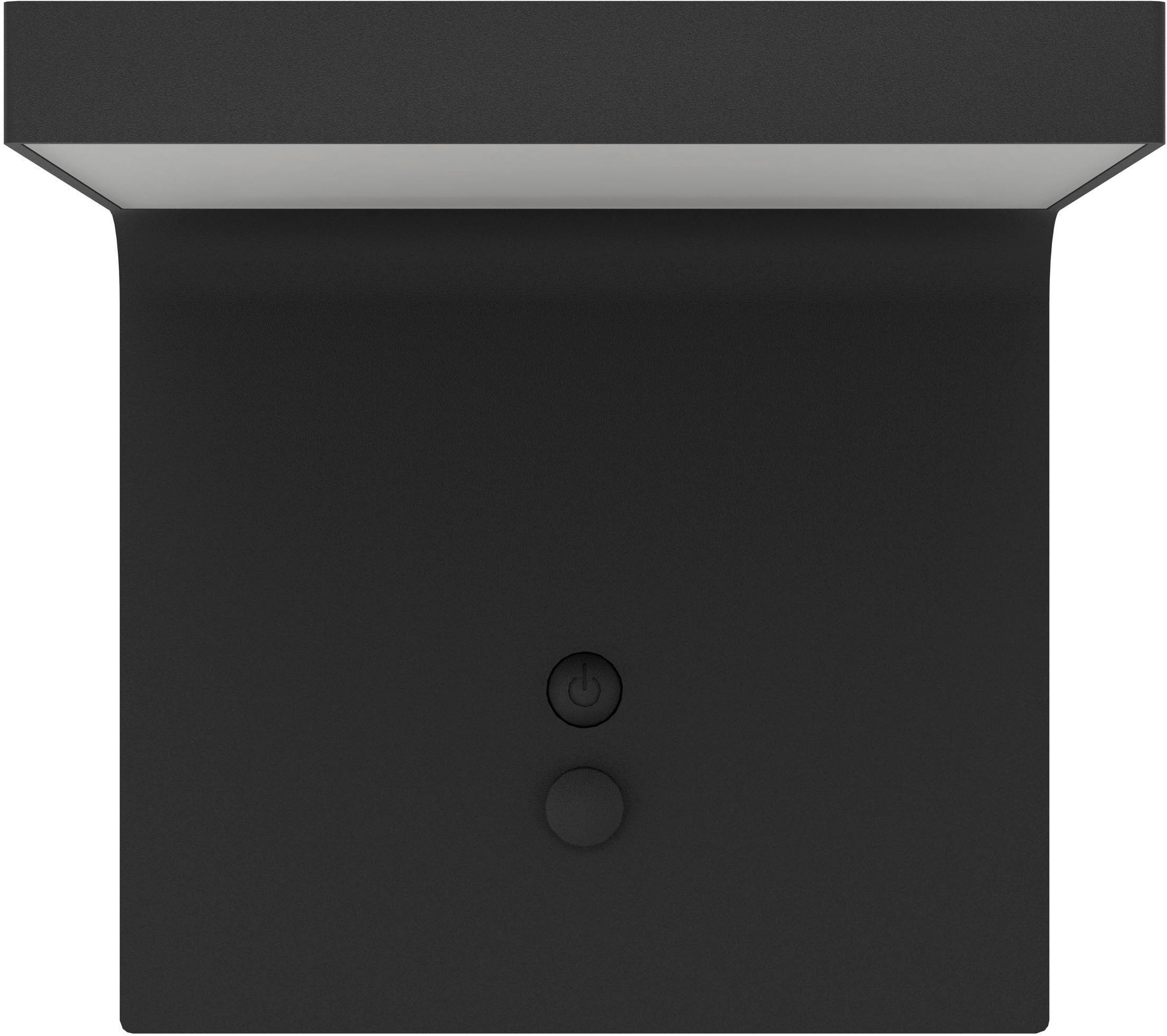 EGLO LED Solarleuchte »Spiante Wandlampe, Solarlampe, Außenlampe aus Kunststoff, IP44, Lampe« LED-Modul 1 Stk. Neutralweiß Solarleuchte - L14 x H14 x AL14 cm - schwarz - 6,5W inkl.