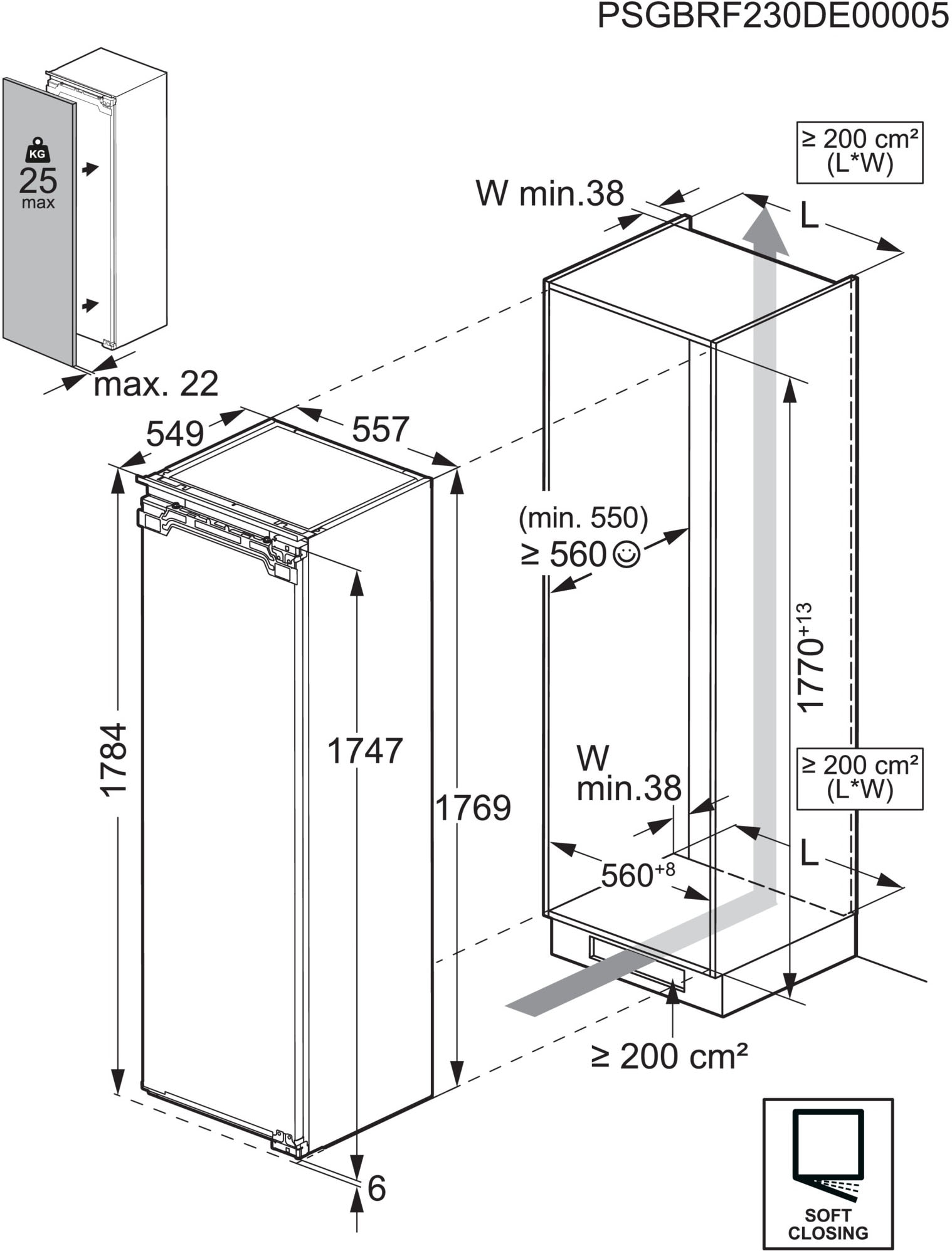 AEG Einbaukühlschrank 6000 »TK6DS181DC 923584343« 176,9 cm hoch 55,7 cm breit DynamicAir: Für gleichmäßige Kälteverteilung