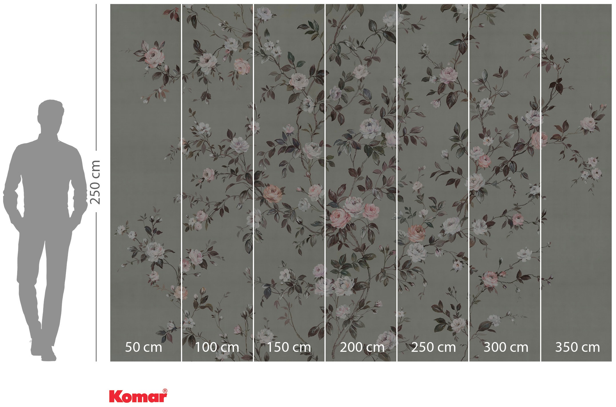 Komar Vliestapete »Digitaldruck Vlies -  Rosellia - Größe 350 x 250 cm« bedruckt glatt Wohnzimmer, Schlafzimmer