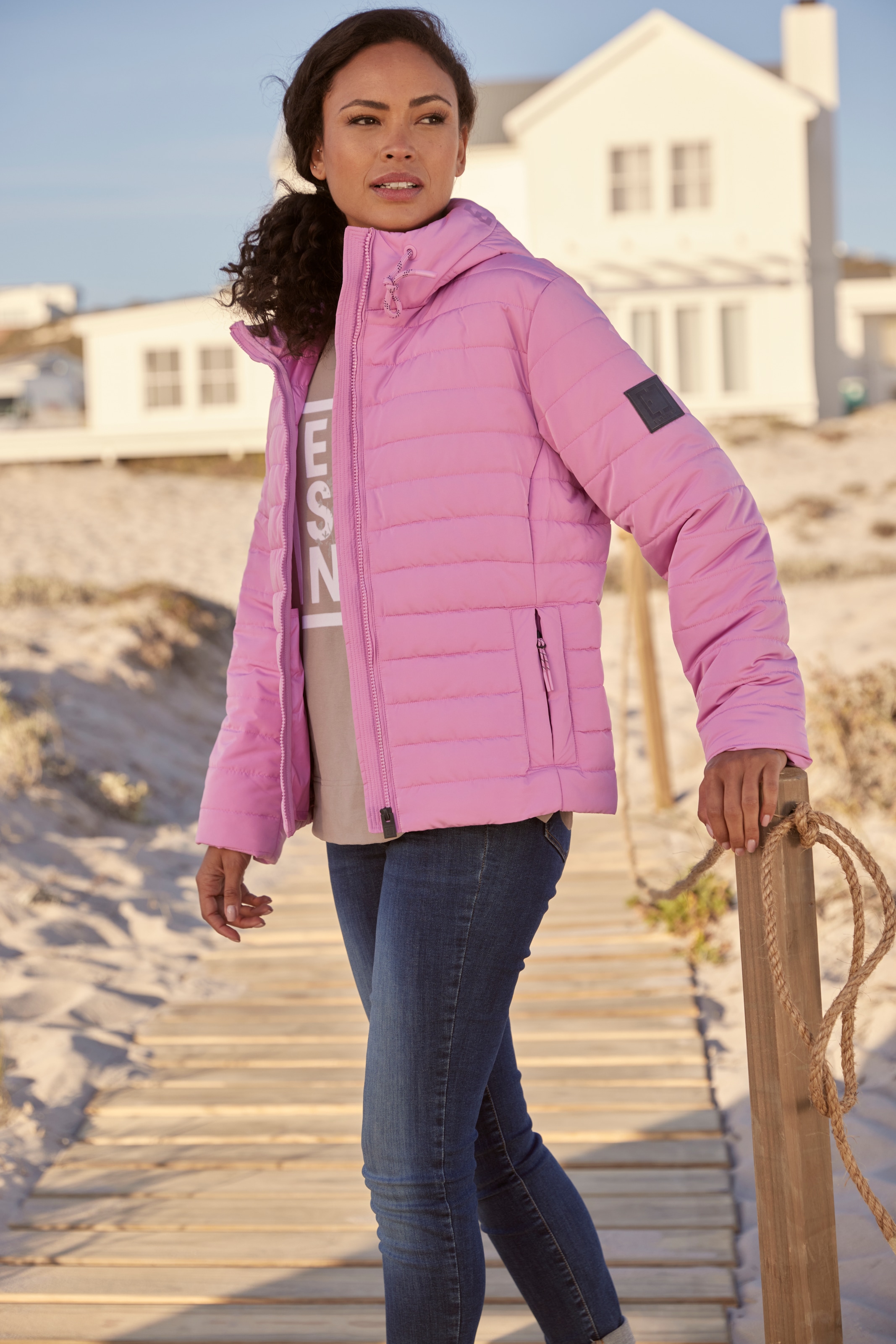 Elbsand Steppjacke, mit Kapuze, Mit verstellbarer Kapuze