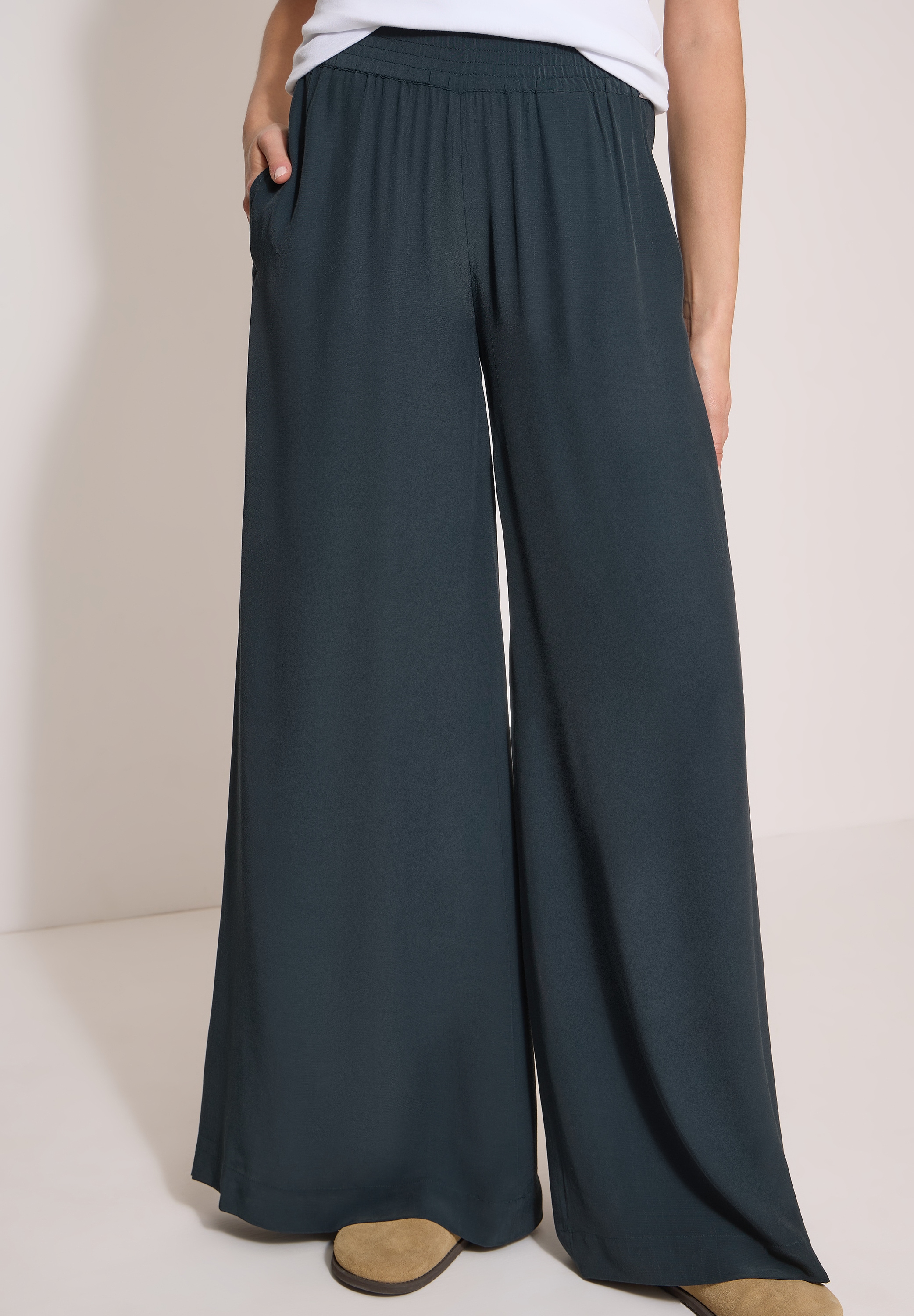 Cecil Stoffhose  Loose Fit, Viskose, feine Struktur