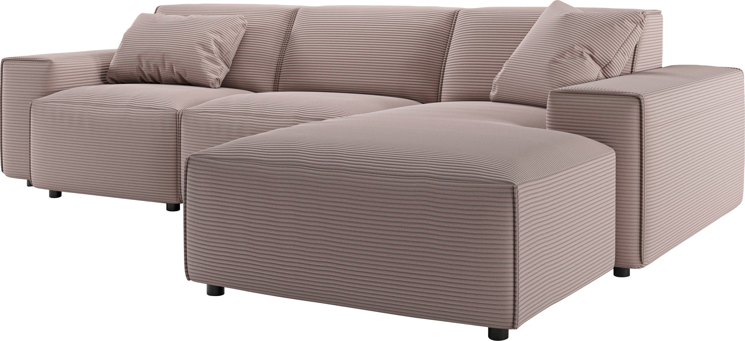 andas Ecksofa »Glimminge L-Form auch in Breitcord, Feincord + Easy care-Bezug,«, Breite 264, Zierkissen