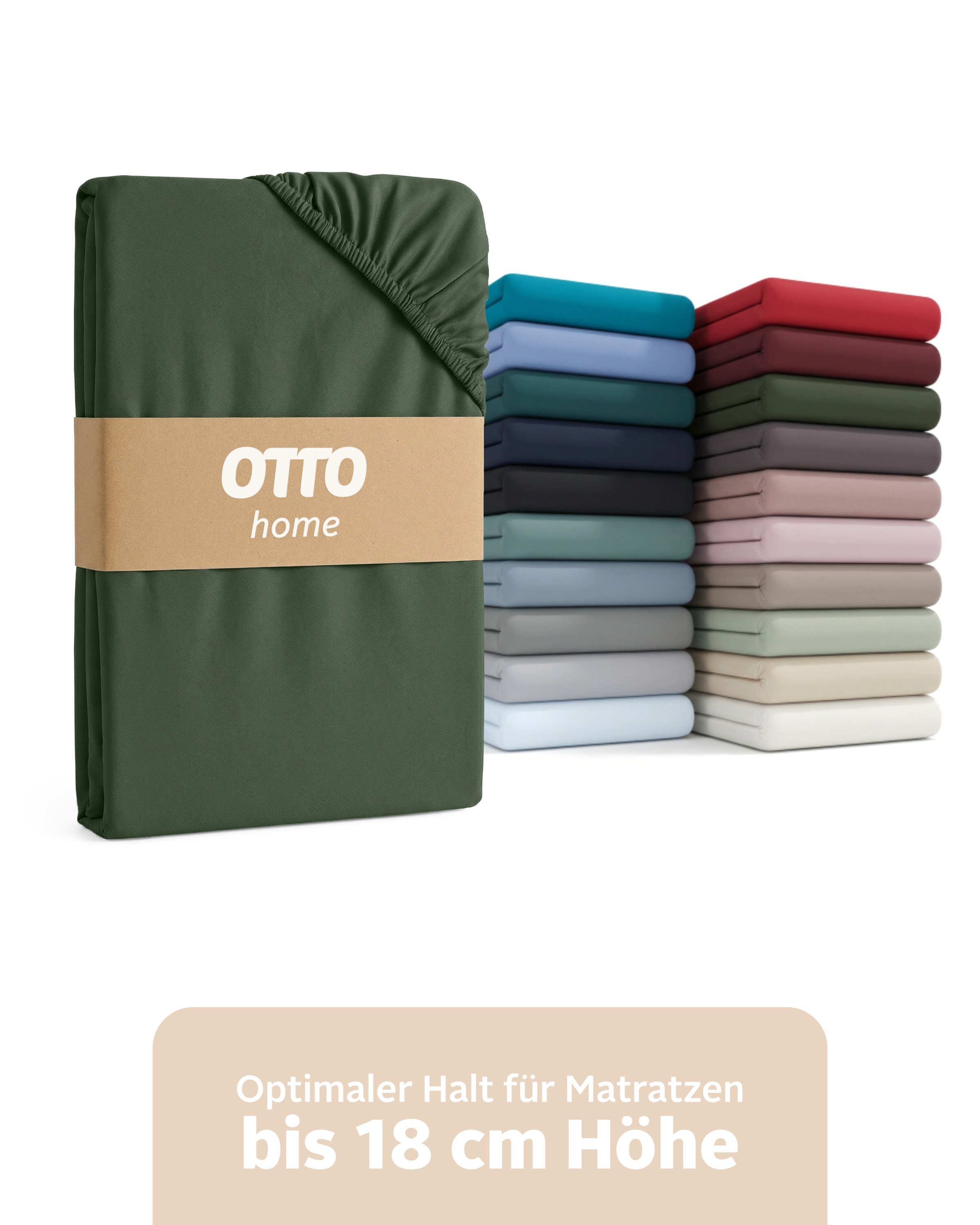 OTTO home Spannbettlaken "PHYSALIS in BASIC und PREMIUM Qualität, 100% Baumwolle" für Matratzen bis 18 cm Höhe, Bettlaken, Spannbetttuch, pflegeleicht