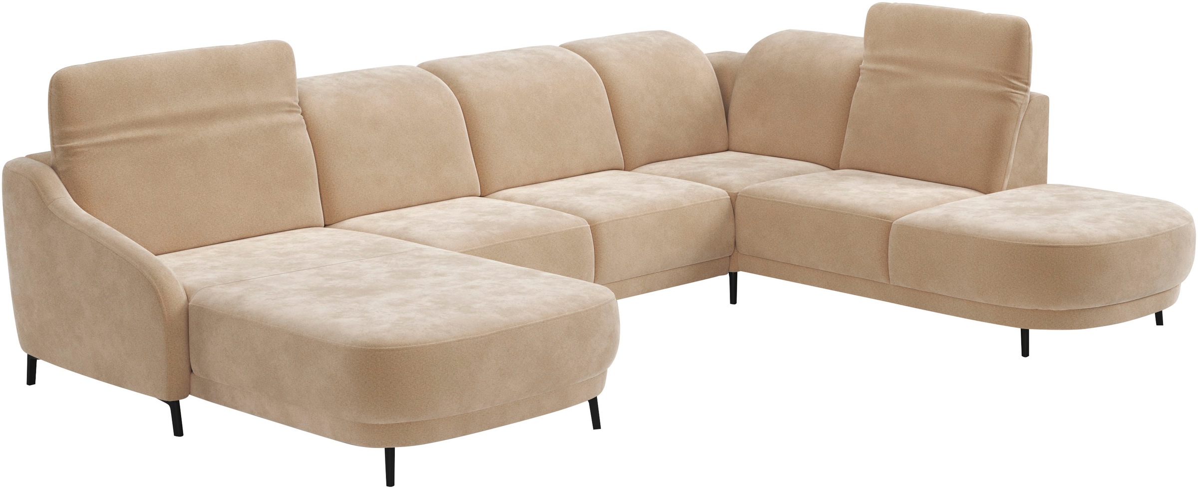 sit&more Wohnlandschaft »Blues U-Form«, inkl. Kopfteilverstellung, wahlweise mit Klapptisch und USB