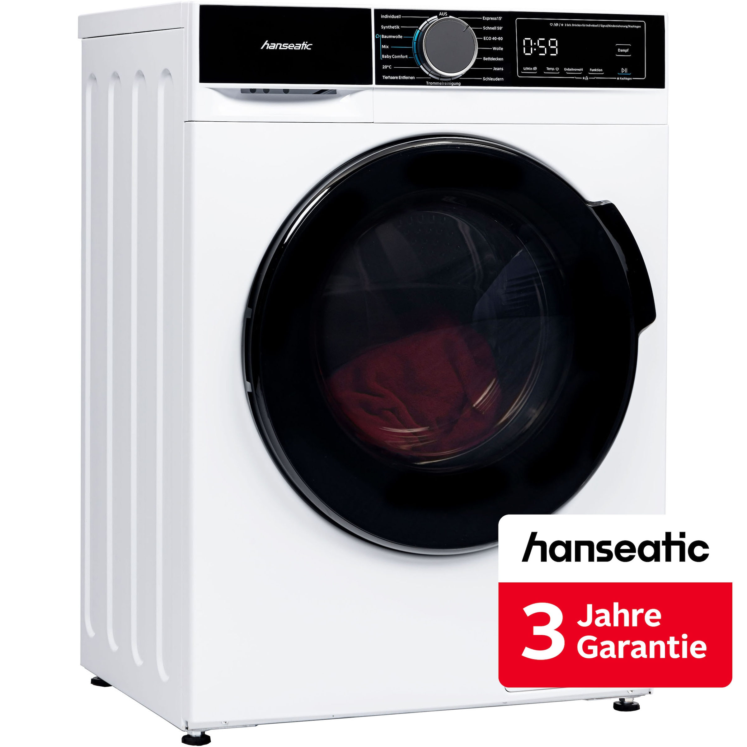 Hanseatic Waschmaschine "HWMA814B" 8 kg 1400 U/min inkl. 3 Jahre Herstellergarantie