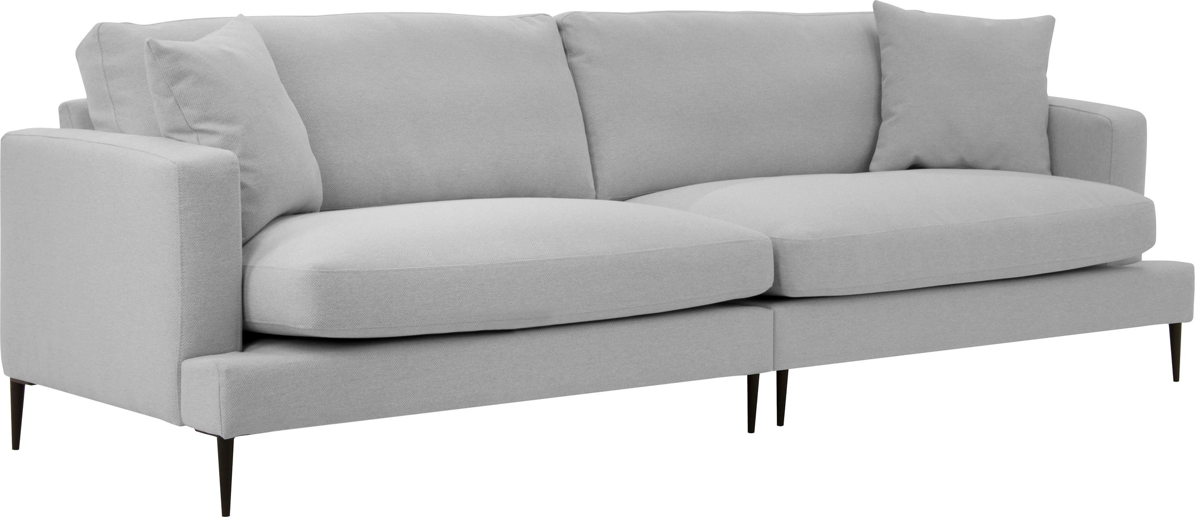 Leonique 3-Sitzer »Cozy elegantes Designsofa, Maße B/T/H: 211/97/80 cm«, mit losen Kissen und Metallbeinen