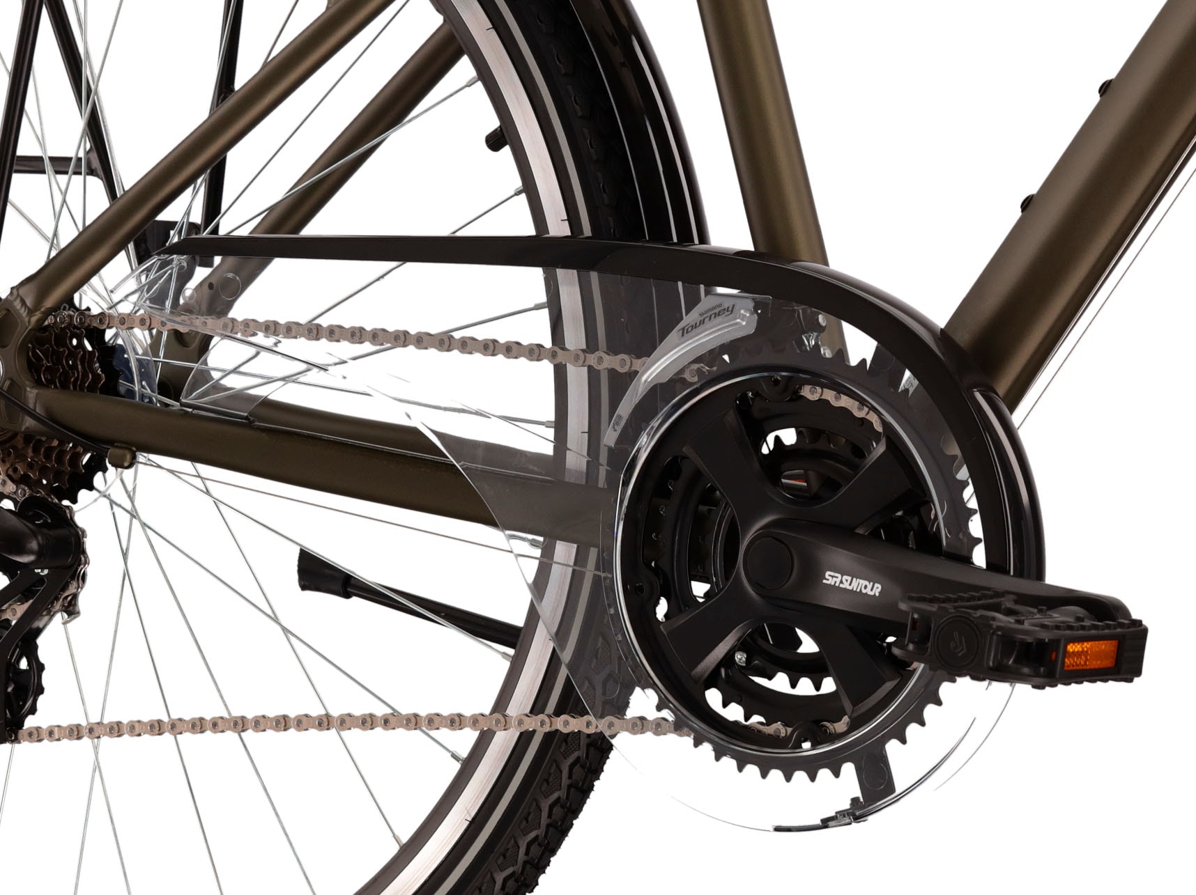 Kross Trekkingrad »KROSS Trekkingrad Trans 1.0 28" khaki«, 21 Gang, Shimano, ALTUS M310 Schaltwerk, Kettenschaltung
