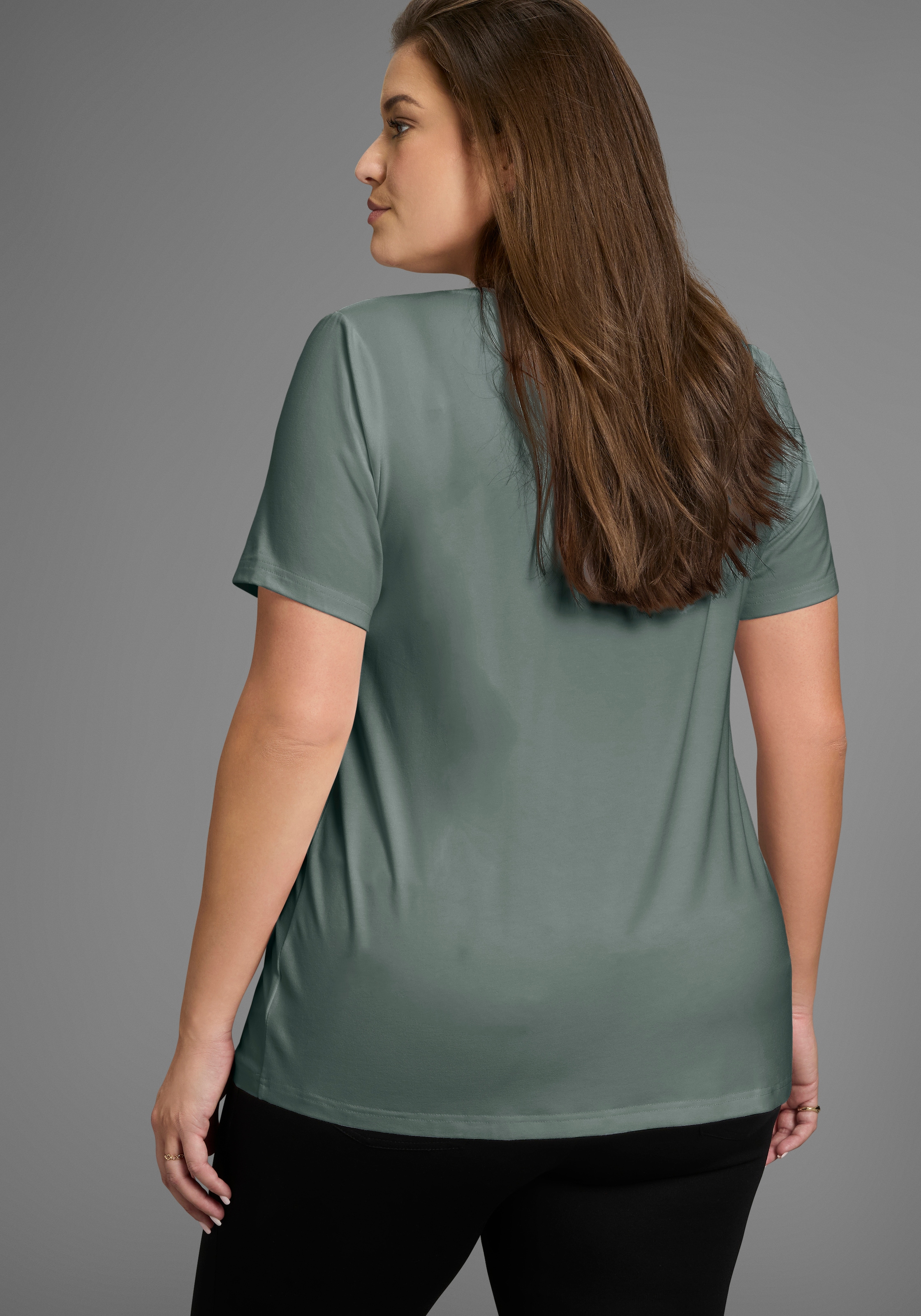 Laura Scott CURVE T-Shirt »Große Größen« mit V-Ausschnitt aus fließender Viskose