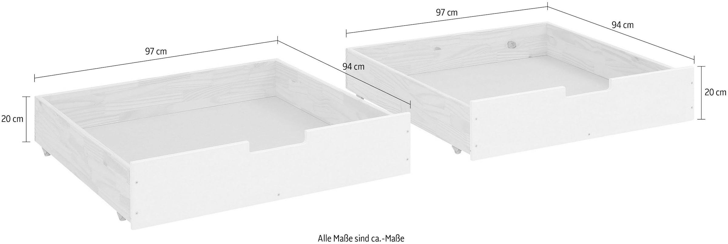 OTTO home Bettschubkasten »Janne« Set, 2 Stk. tlg. Bettschubladen auf Rollen, passend für das OTTO HOME Bett Tessin