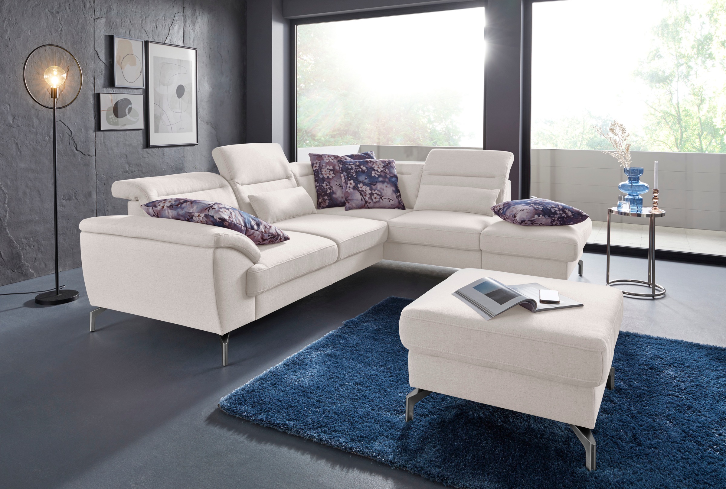 sit&more Hocker »Percy«, Fußhöhe 15cm, wahlweise mit unterschiedlichen Fußfarben