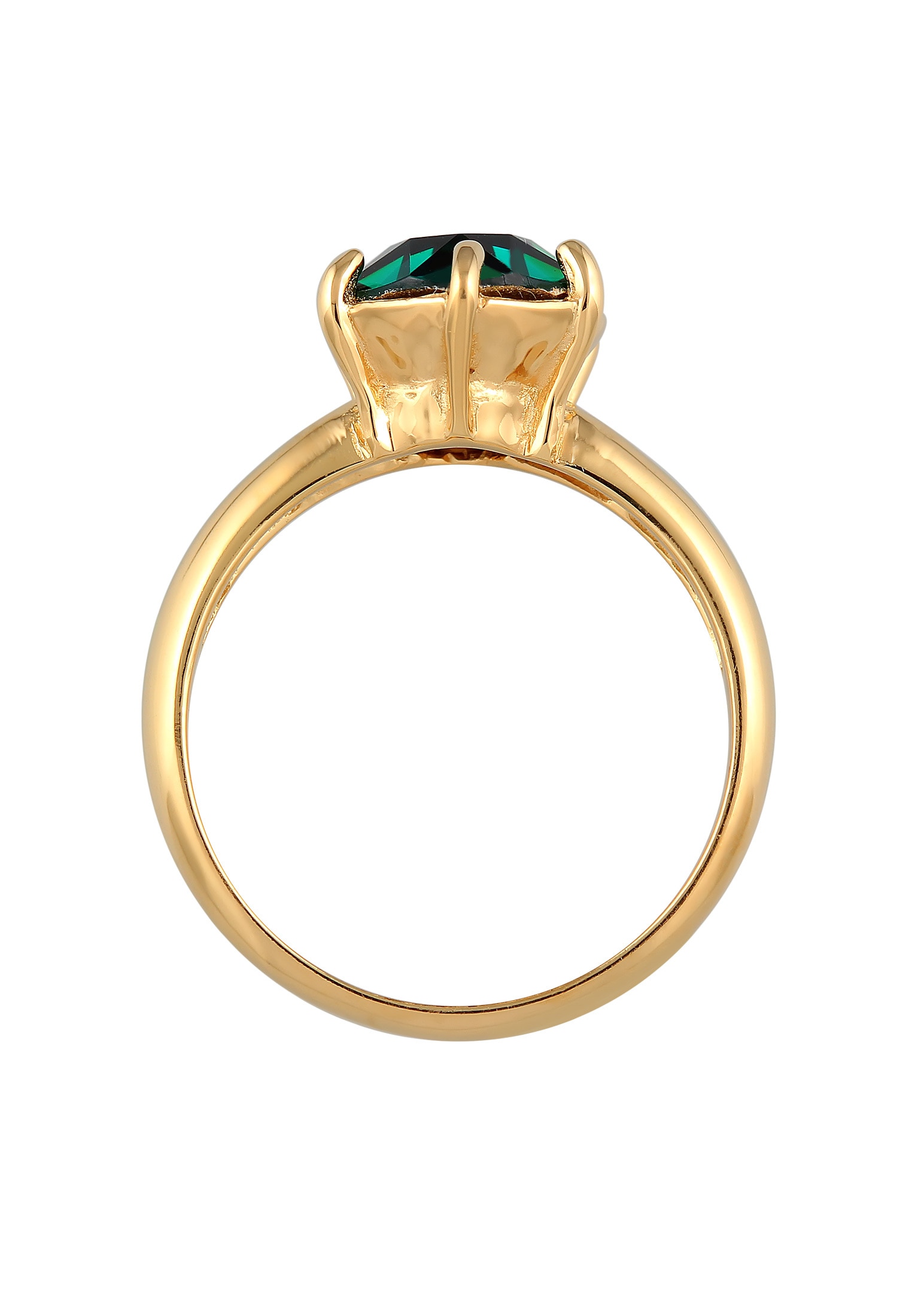 Elli Silberring »Ring Solitär 925 Silber vergoldet, mit Kristallen von Swarovski(R)«