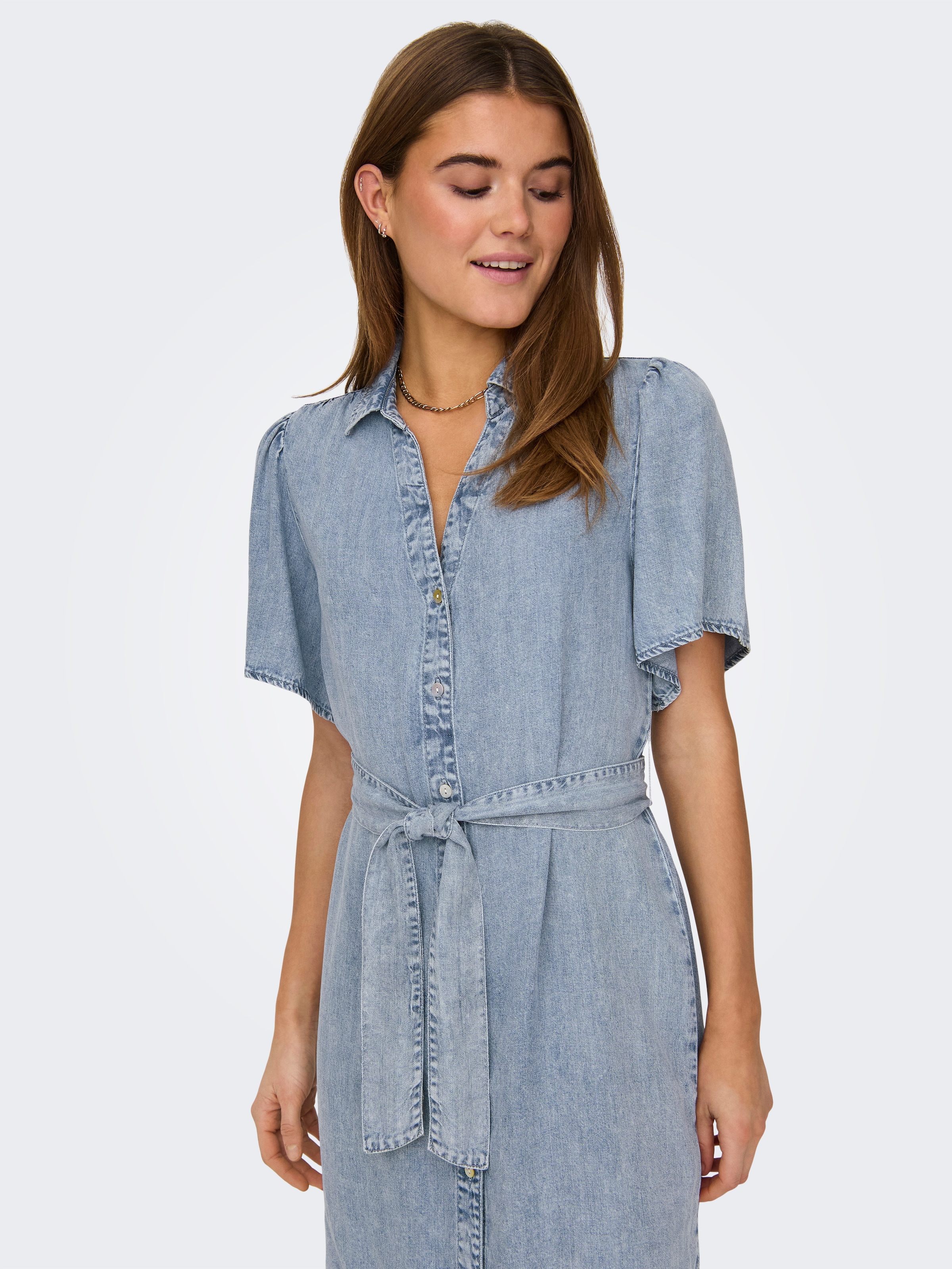 ONLY Jeanskleid »ONLHELENA SS BELTED DNM DRESS QYT« Viskose, regular fit