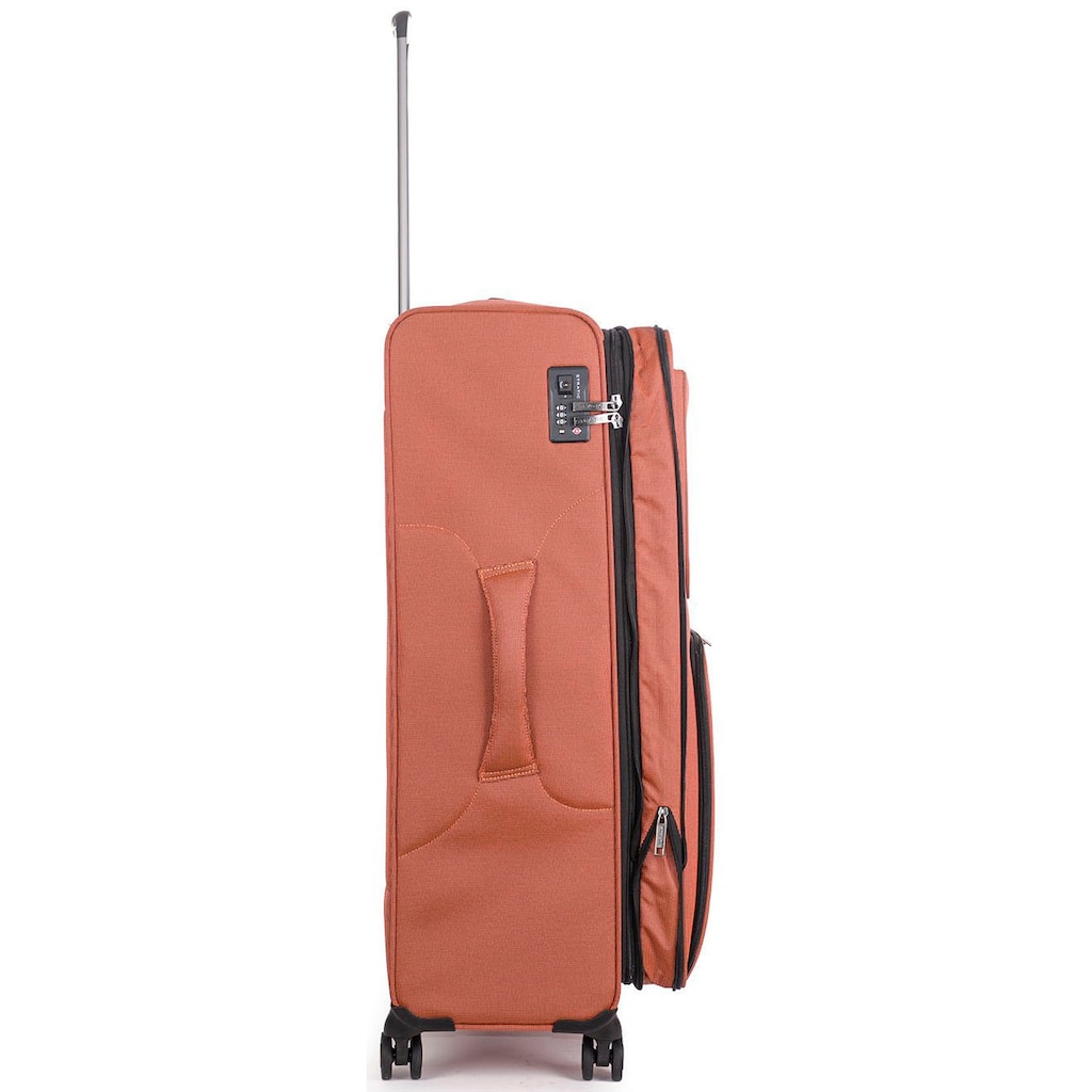 Stratic Weichgepäck-Trolley »Bendigo Light + L, rosso clay«, 4 Rollen, Reisekoffer großer Koffer Aufgabegepäck TSA-Zahlenschloss