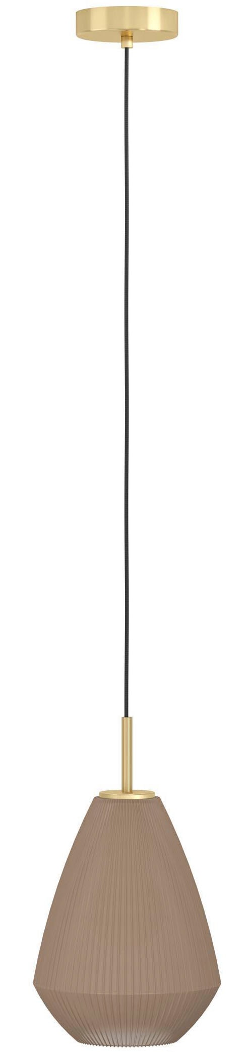 EGLO Hängeleuchte »Caprarola Hängelampe, E27, Esstischlampe, Wohnzimmerlampe, Lampe« E27 1 Stk. aus satiniertem Glas und Metall in Messing, Hängeleuchte, E27, Ø 20 cm